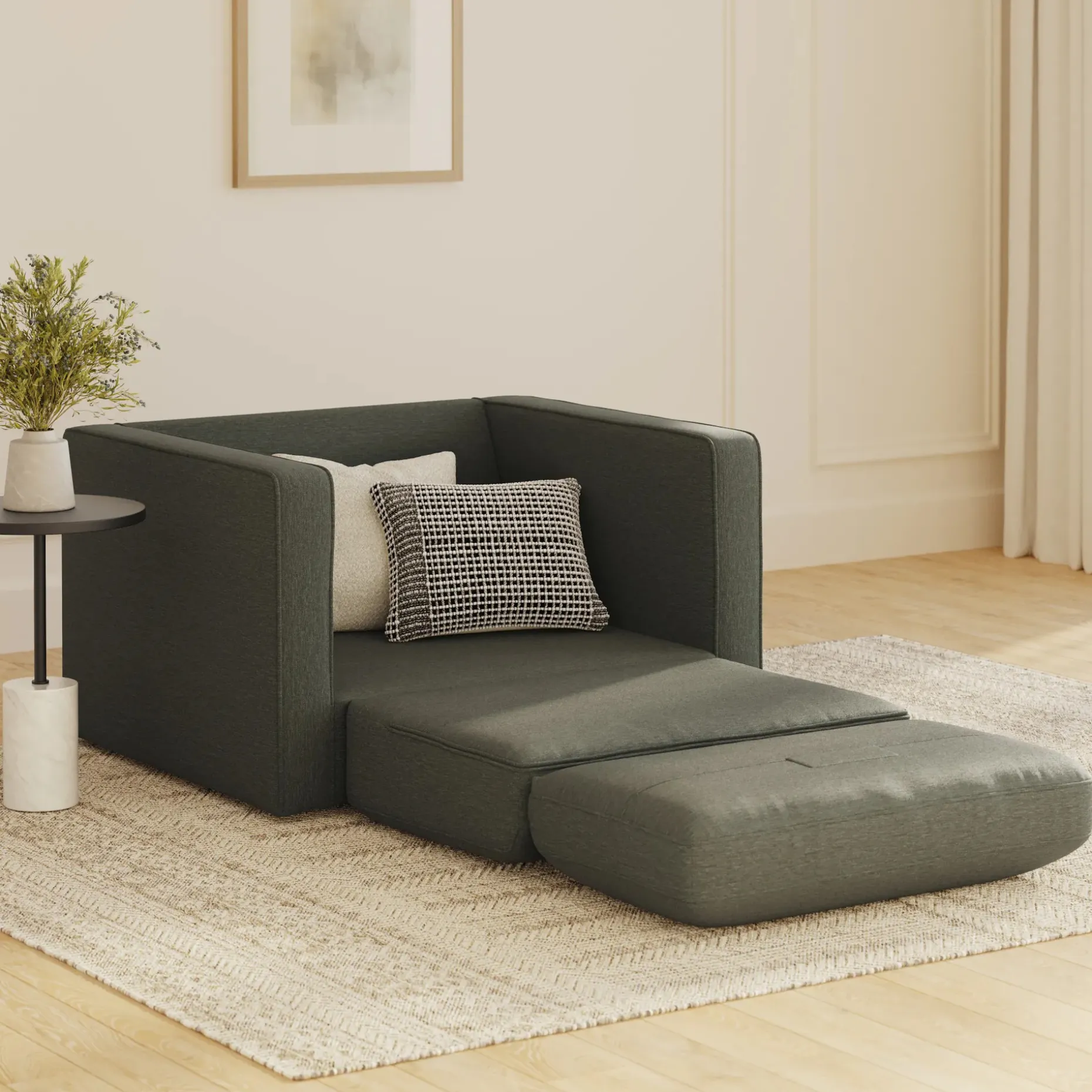 Sven 45.5" Tufted Sleeper Chair - Silver Moss