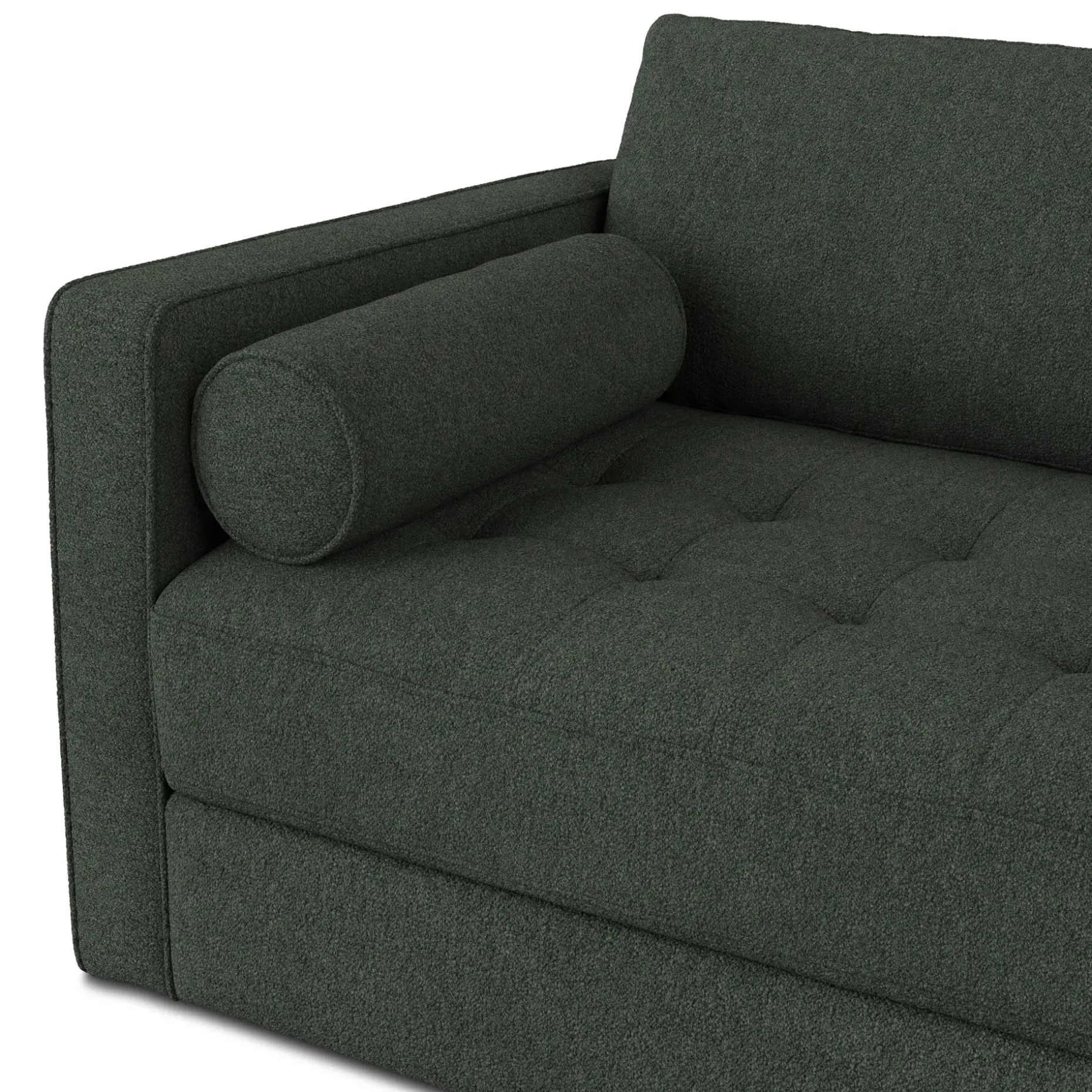 Sven 88" Tufted Sofa Bed - Green Wool Bouclé