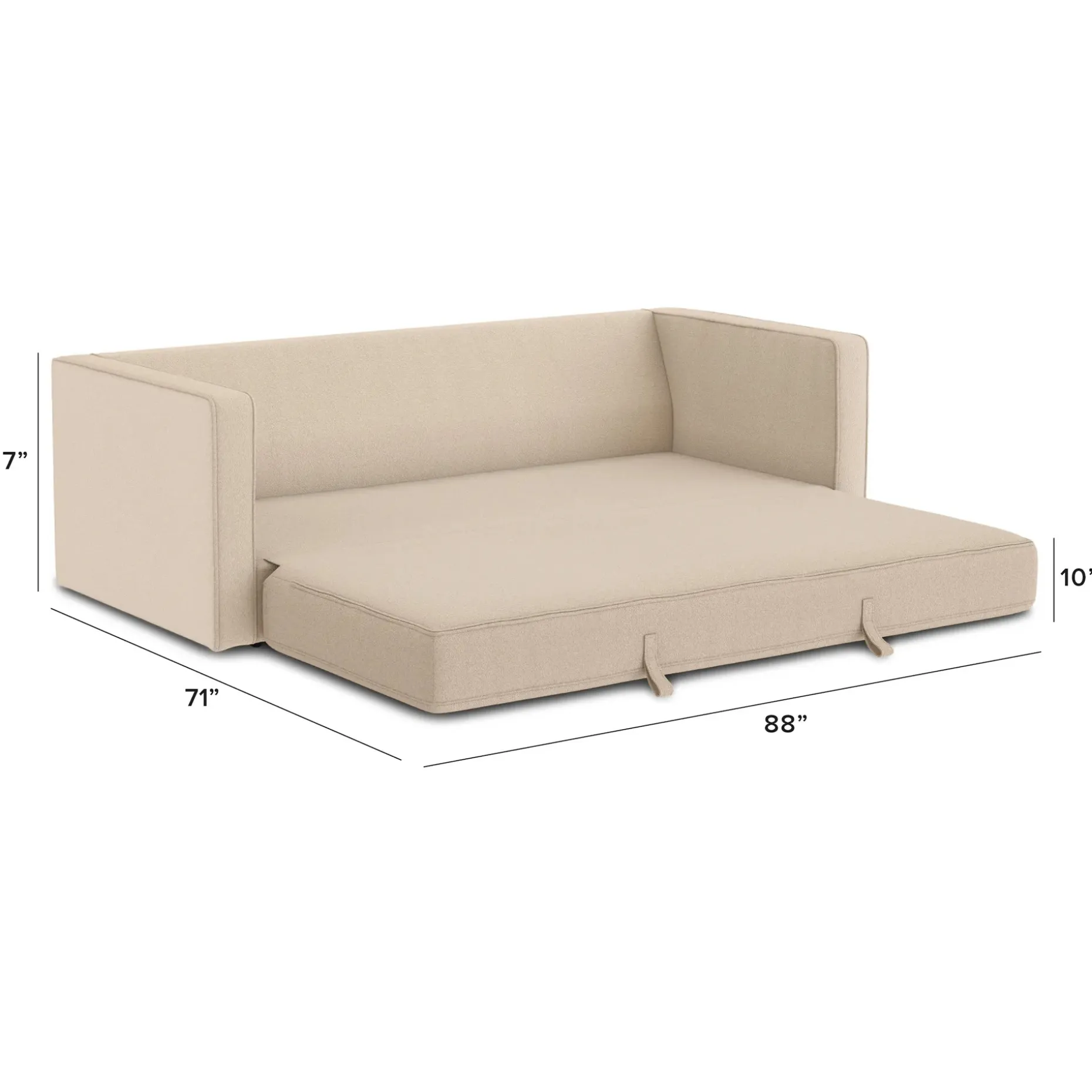 Sven 88" Tufted Sofa Bed - Ratine Buff