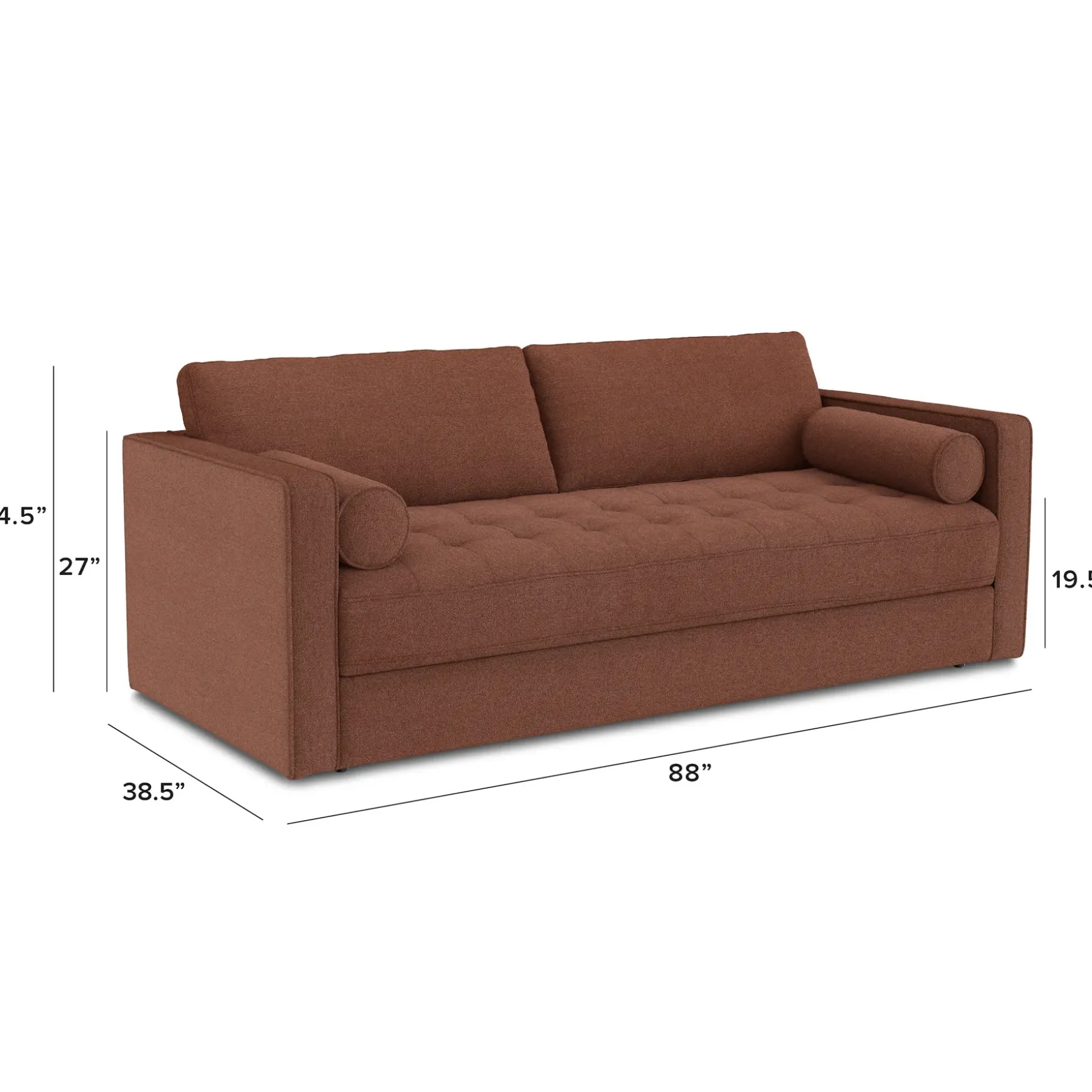 Sven 88" Tufted Sofa Bed - Ratine Oxide