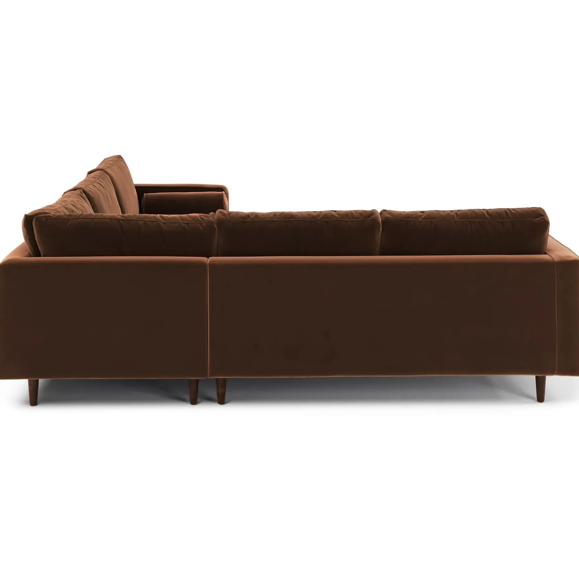 Sven 107" Tufted Velvet Corner Sectional - Plush Pacific Brown