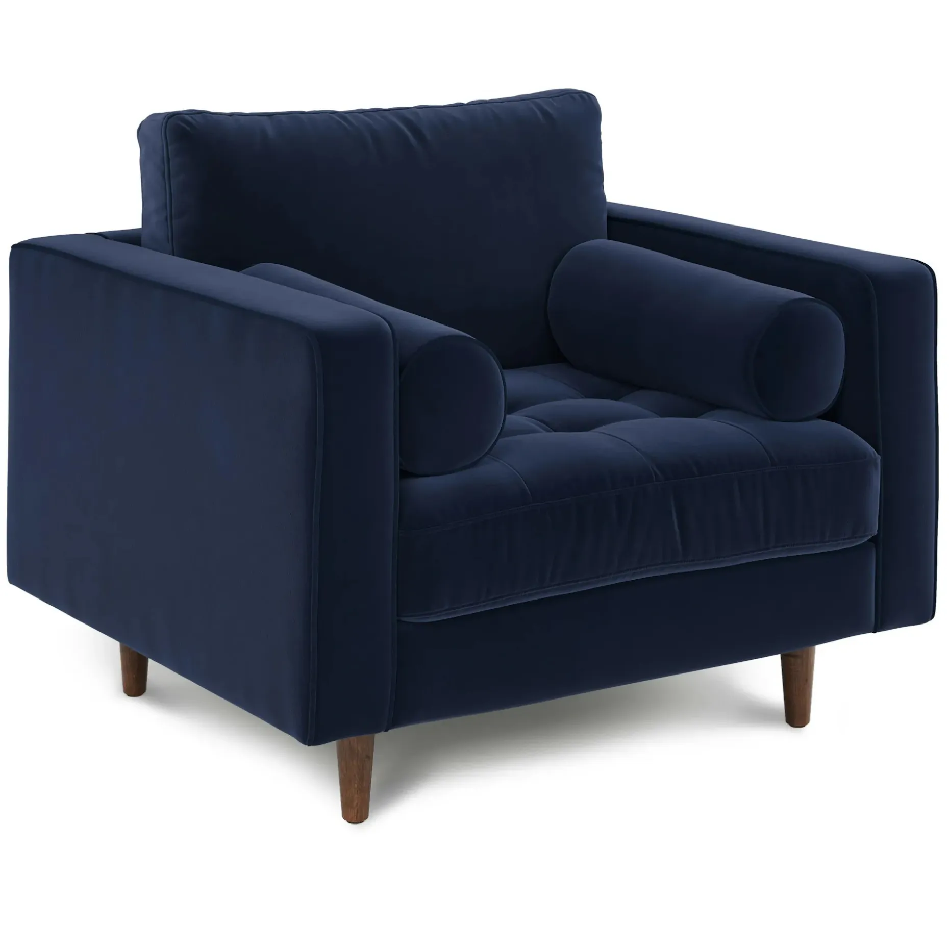 Sven 42" Tufted Velvet Lounge Chair - Plush Cascadia Blue