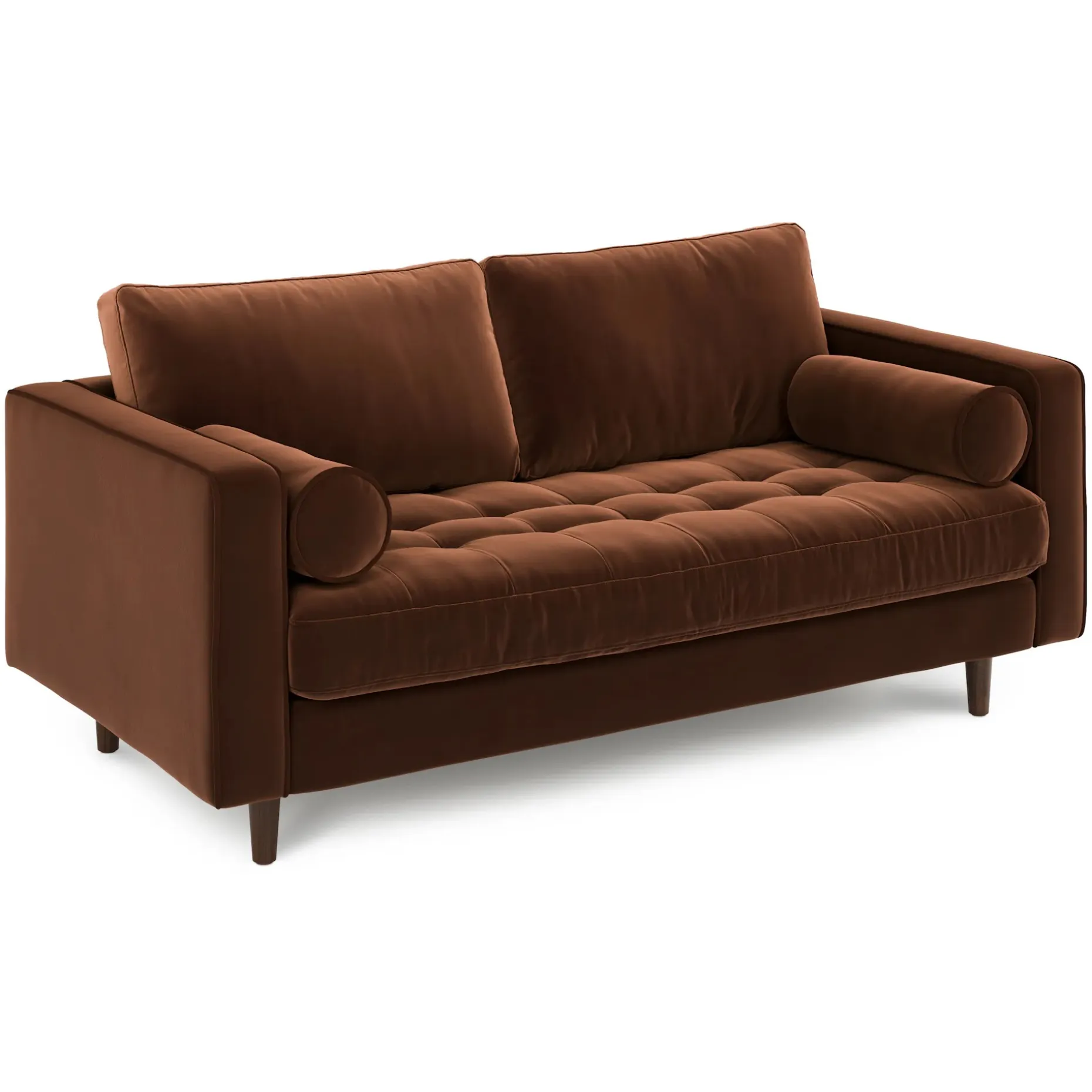 Sven 72" Tufted Velvet Loveseat - Plush Pacific Brown