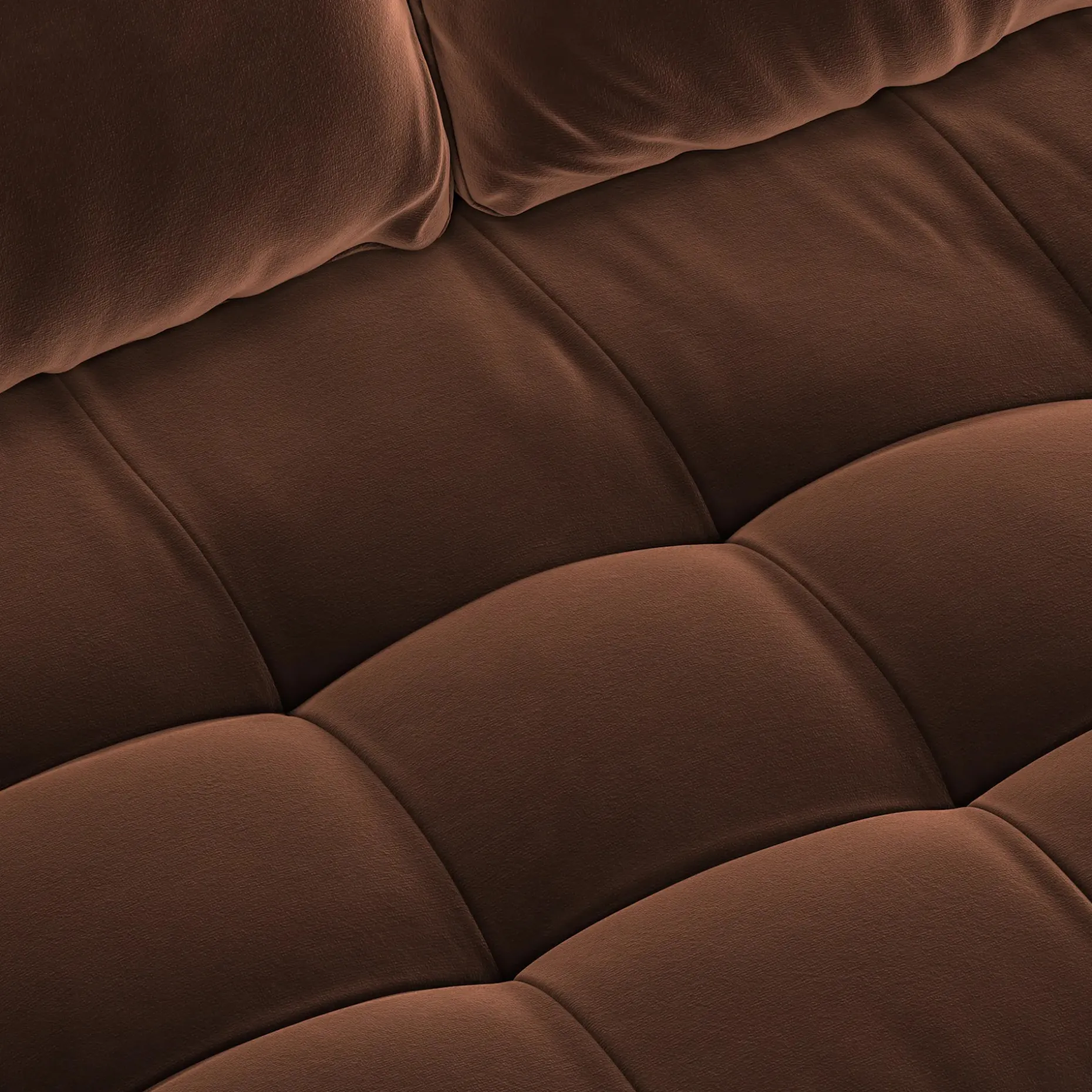 Sven 100" Tufted Velvet Right Sectional - Plush Pacific Brown
