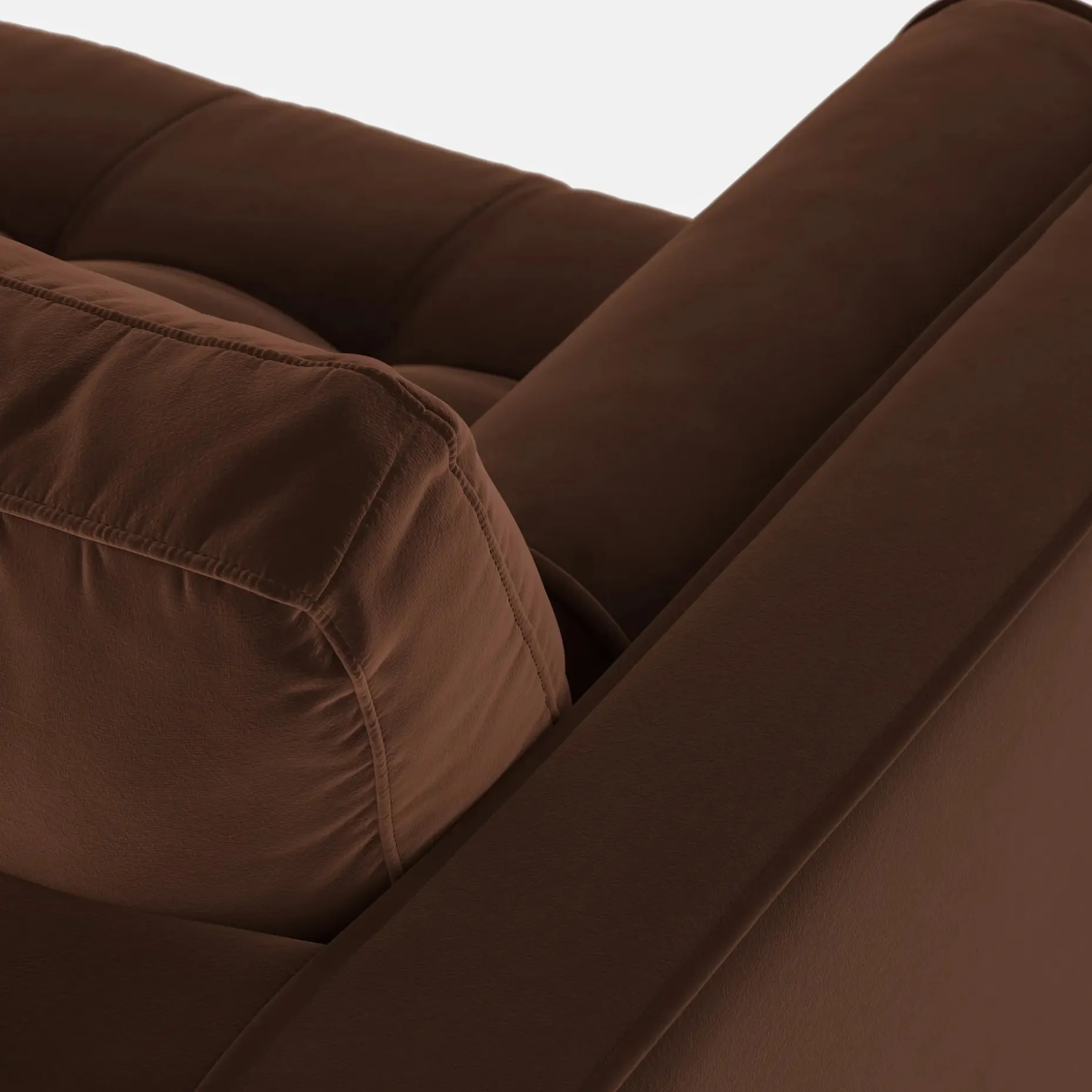 Sven 100" Tufted Velvet Right Sectional - Plush Pacific Brown