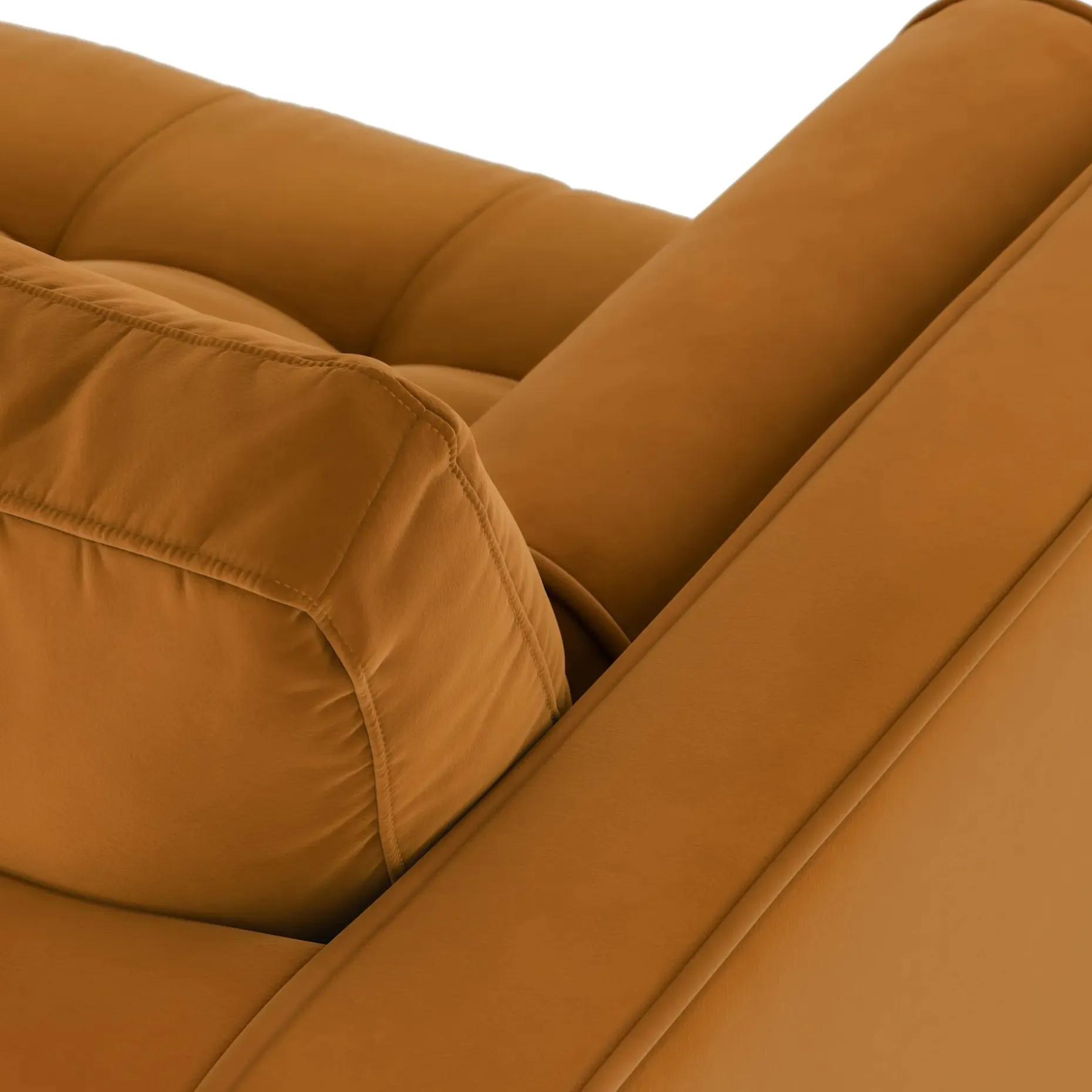 Sven 100" Tufted Velvet Right Sectional - Plush Pacific Ginger