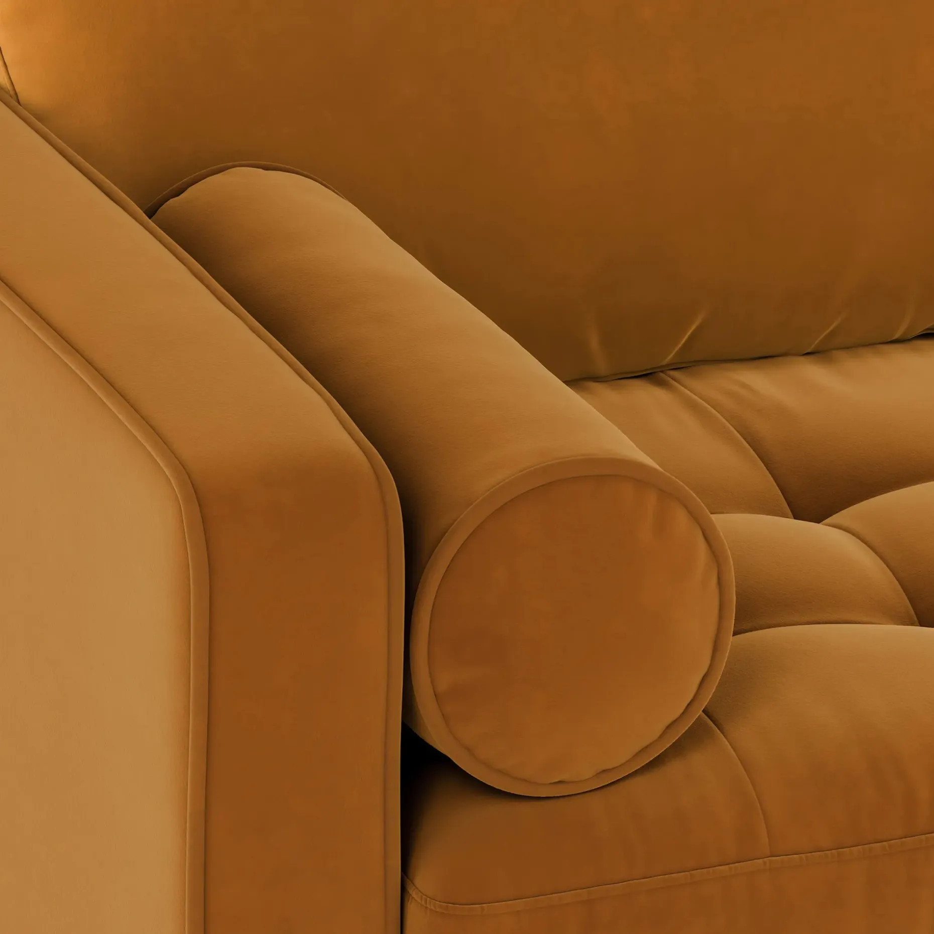 Sven 100" Tufted Velvet Right Sectional - Plush Pacific Ginger