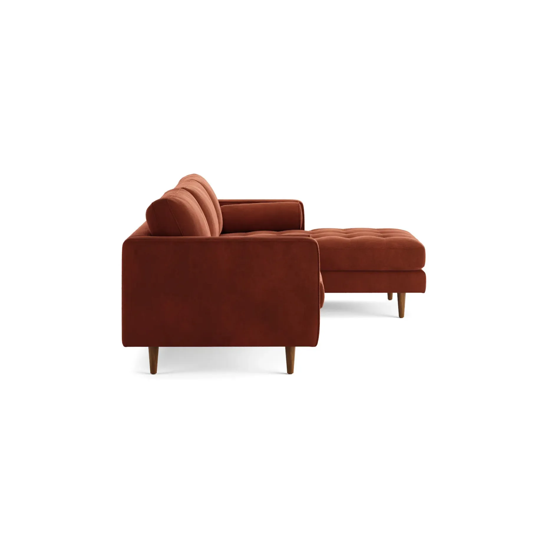 Sven 100" Tufted Velvet Right Sectional - Hale Rust