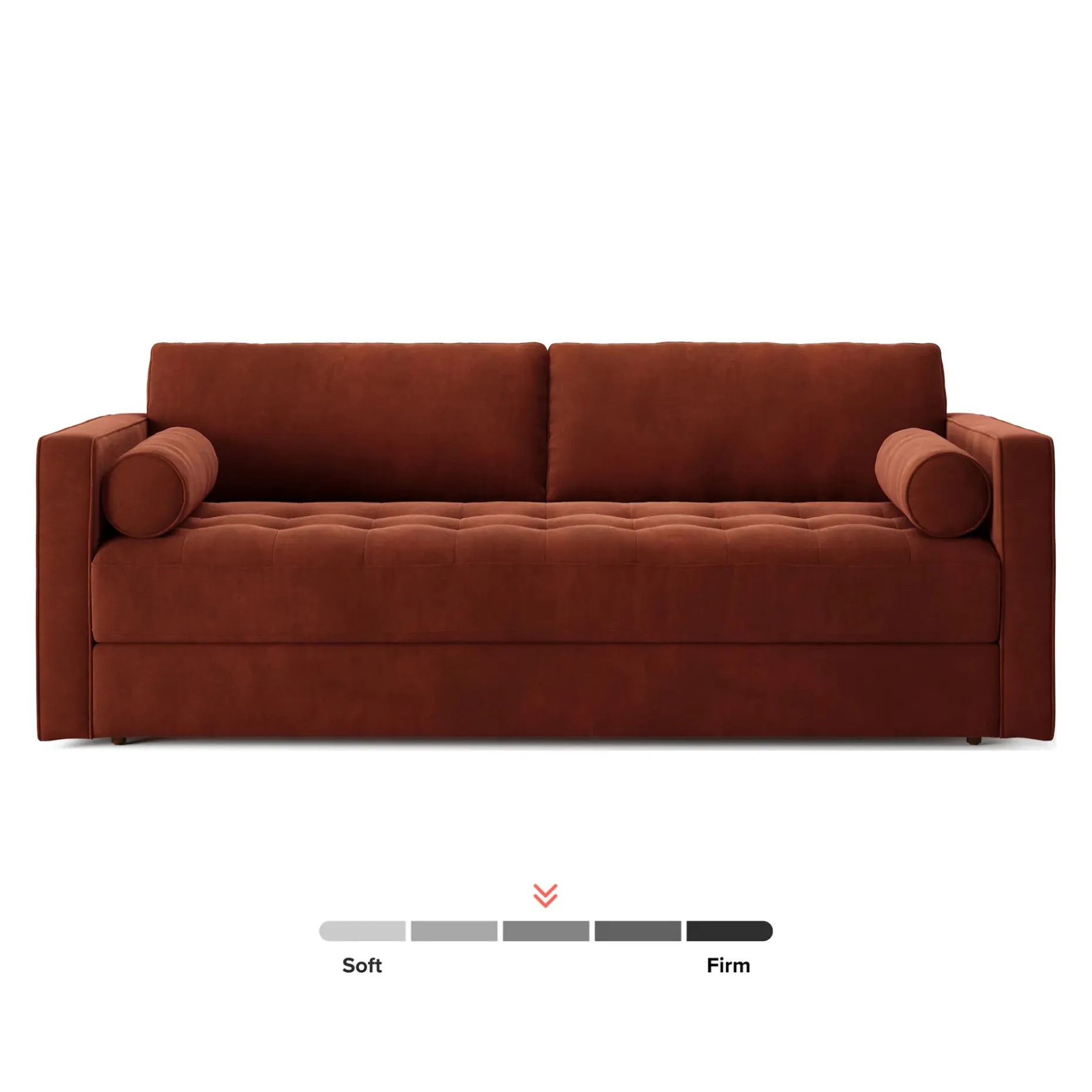 Sven 88" Tufted Velvet Sofa Bed - Hale Rust