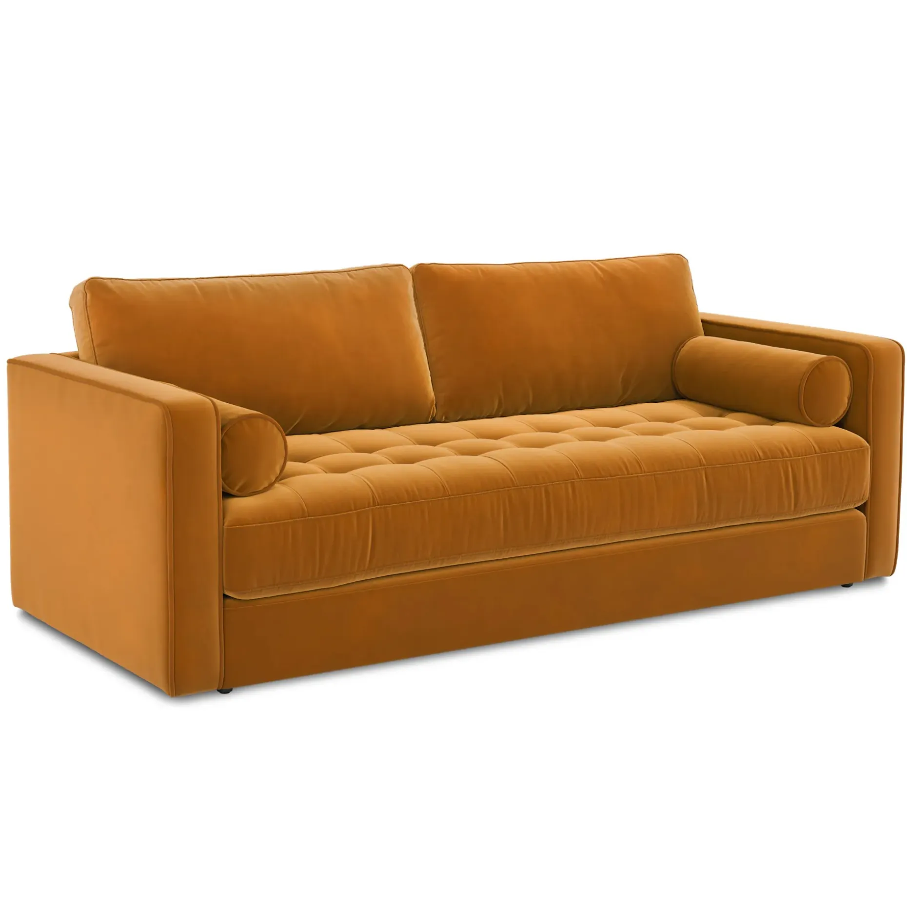 Sven 88" Tufted Velvet Sofa Bed - Plush Pacific Ginger