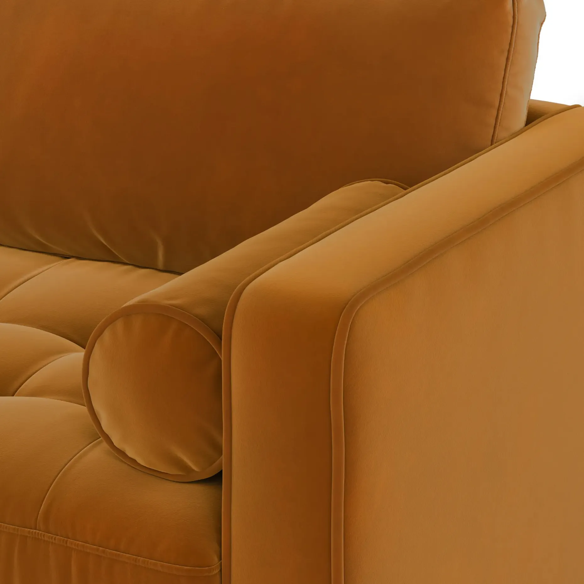Sven 88" Tufted Velvet Sofa Bed - Plush Pacific Ginger