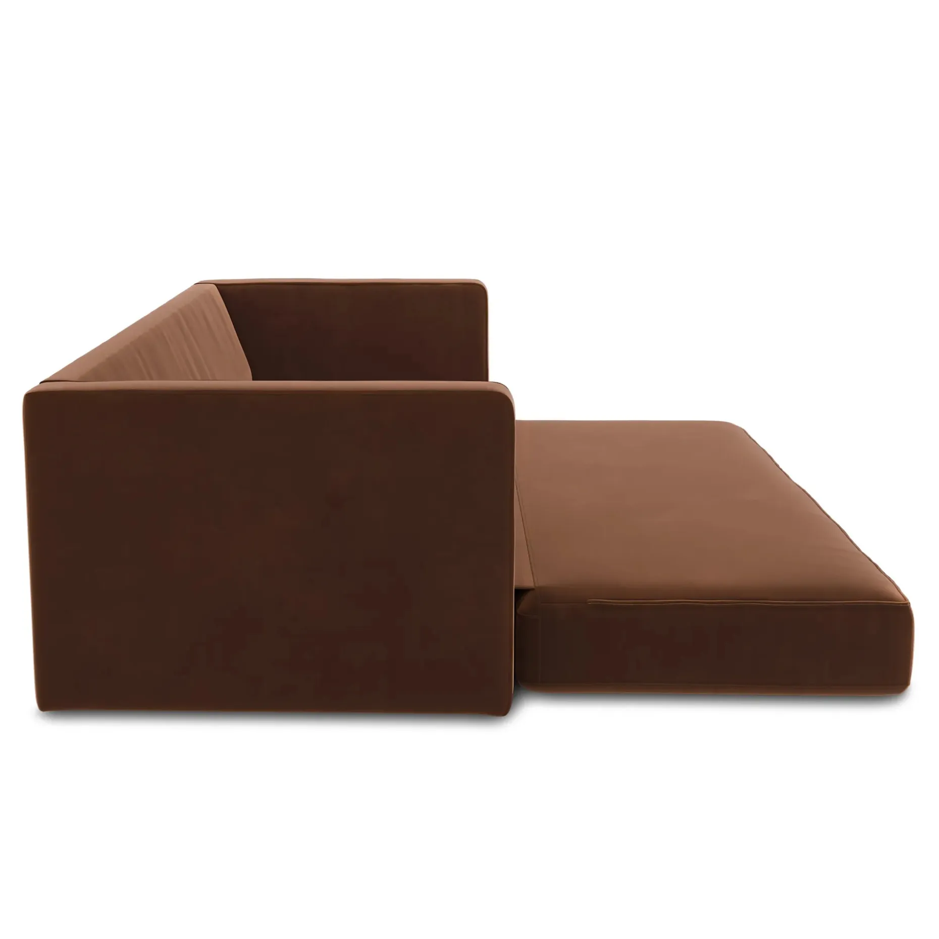Sven 88" Tufted Velvet Sofa Bed - Plush Pacific Brown