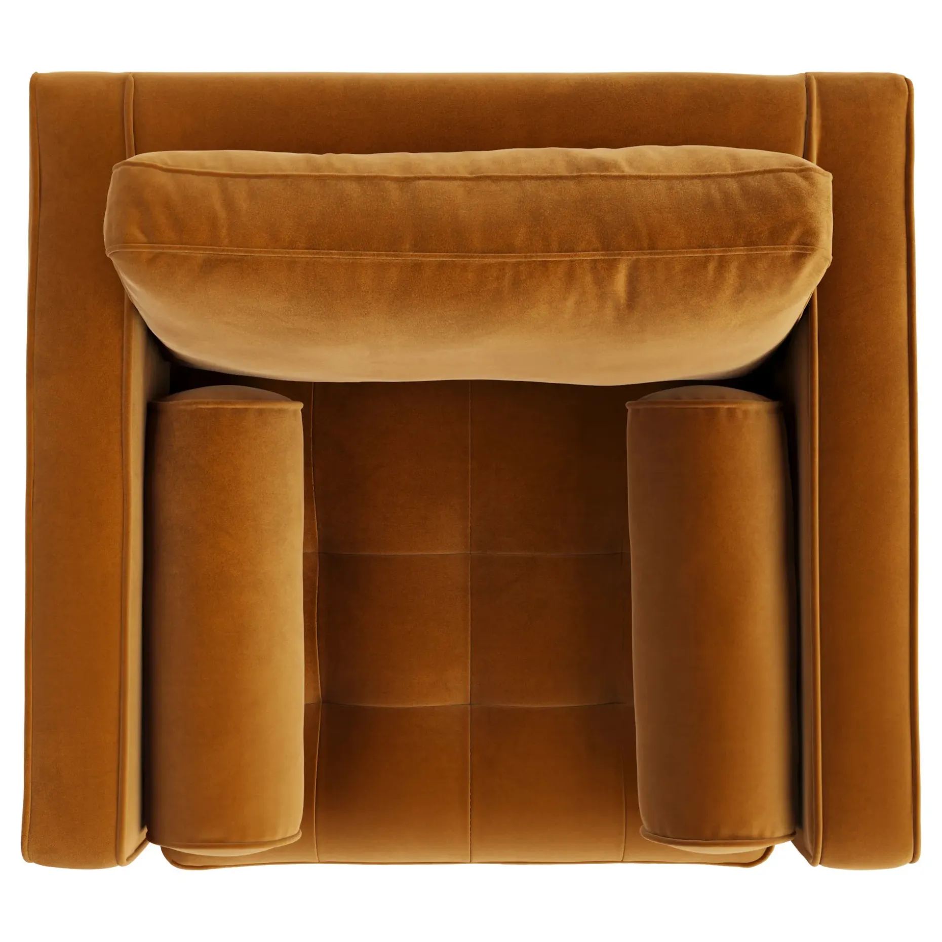 Sven 42.5" Tufted Velvet Swivel Chair - Plush Pacific Ginger