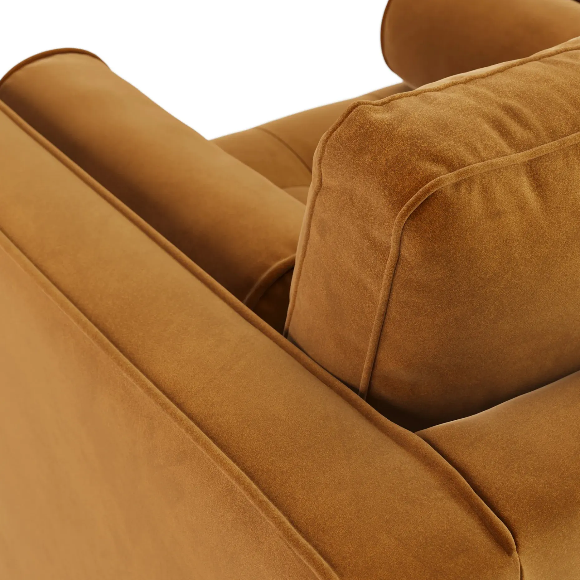 Sven 42.5" Tufted Velvet Swivel Chair - Plush Pacific Ginger