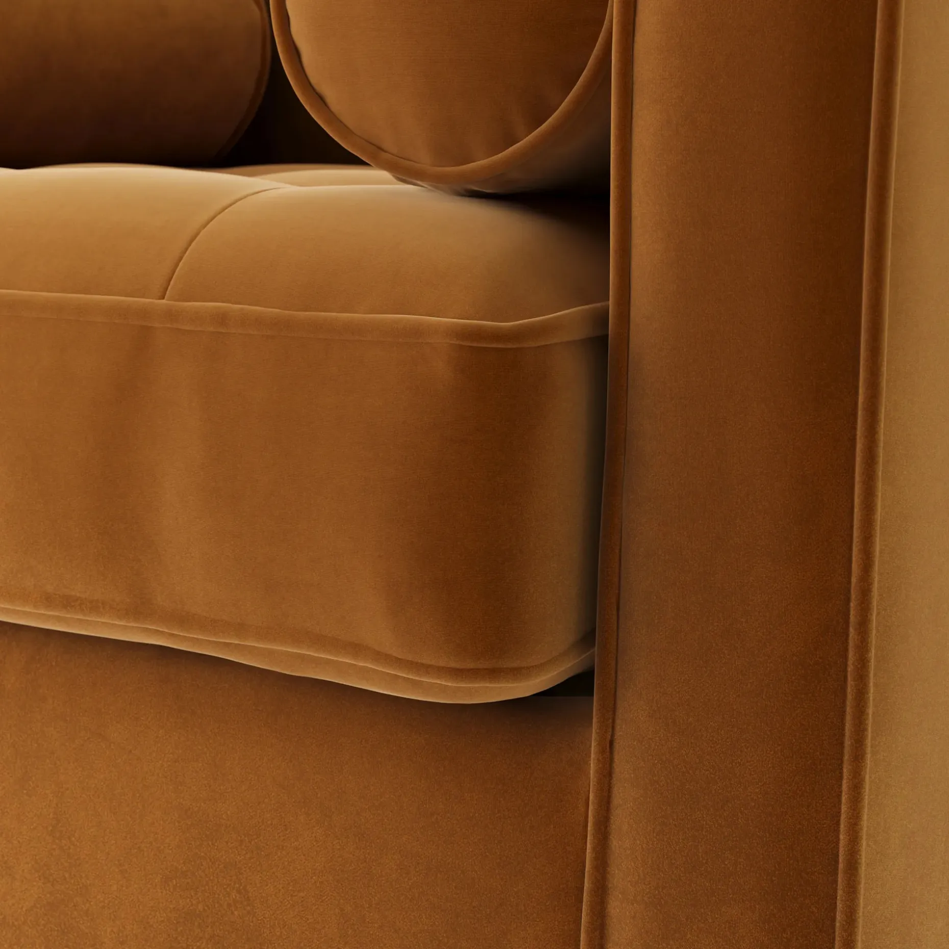 Sven 42.5" Tufted Velvet Swivel Chair - Plush Pacific Ginger