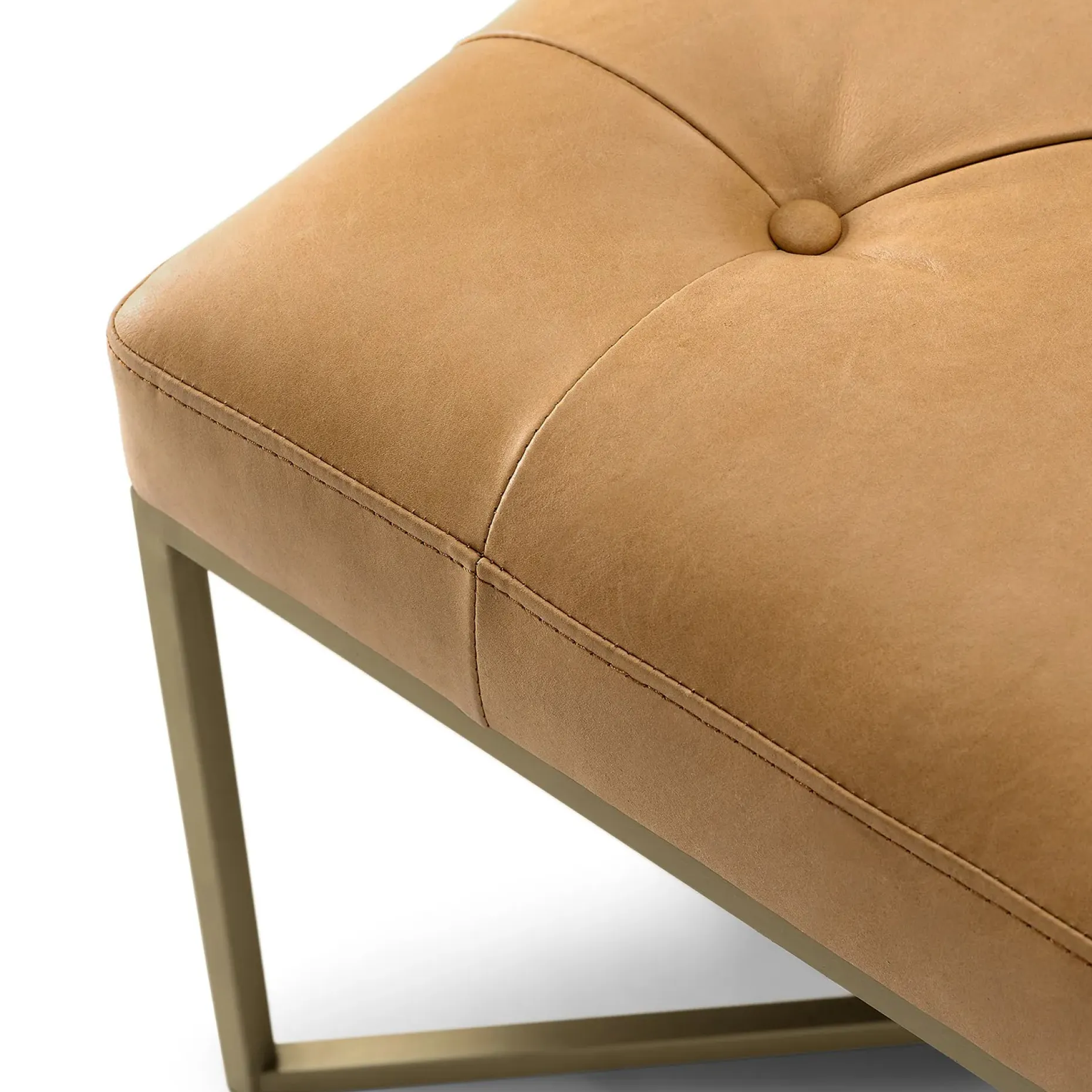 Tablet 47" Leather Square Ottoman - Charme Tan