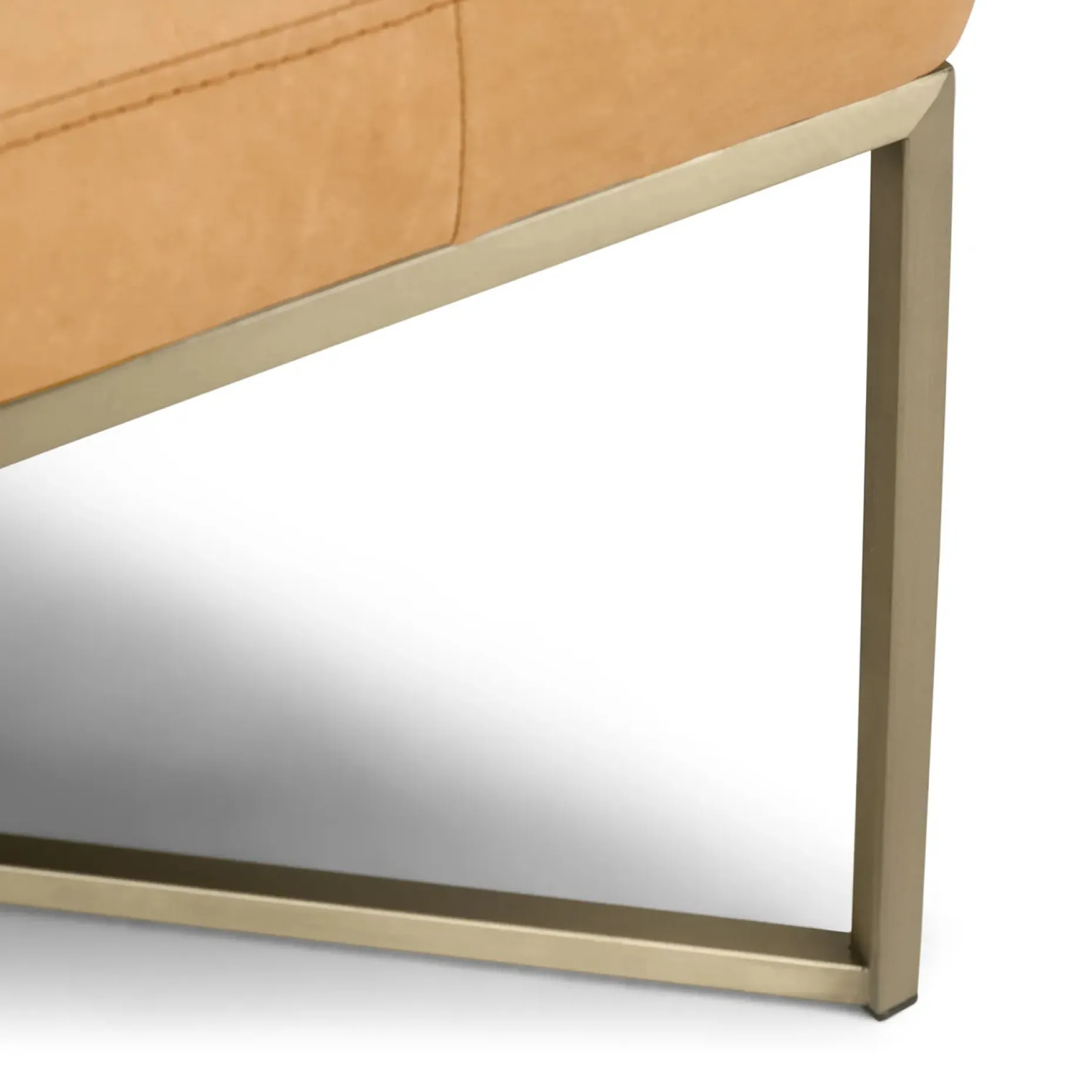 Tablet 47" Leather Square Ottoman - Charme Tan