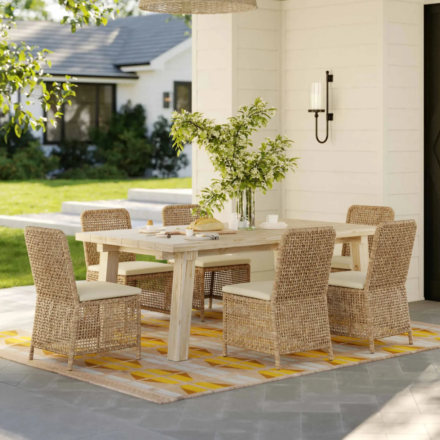 Teaka 79" Outdoor Dining Table - Natural Teak