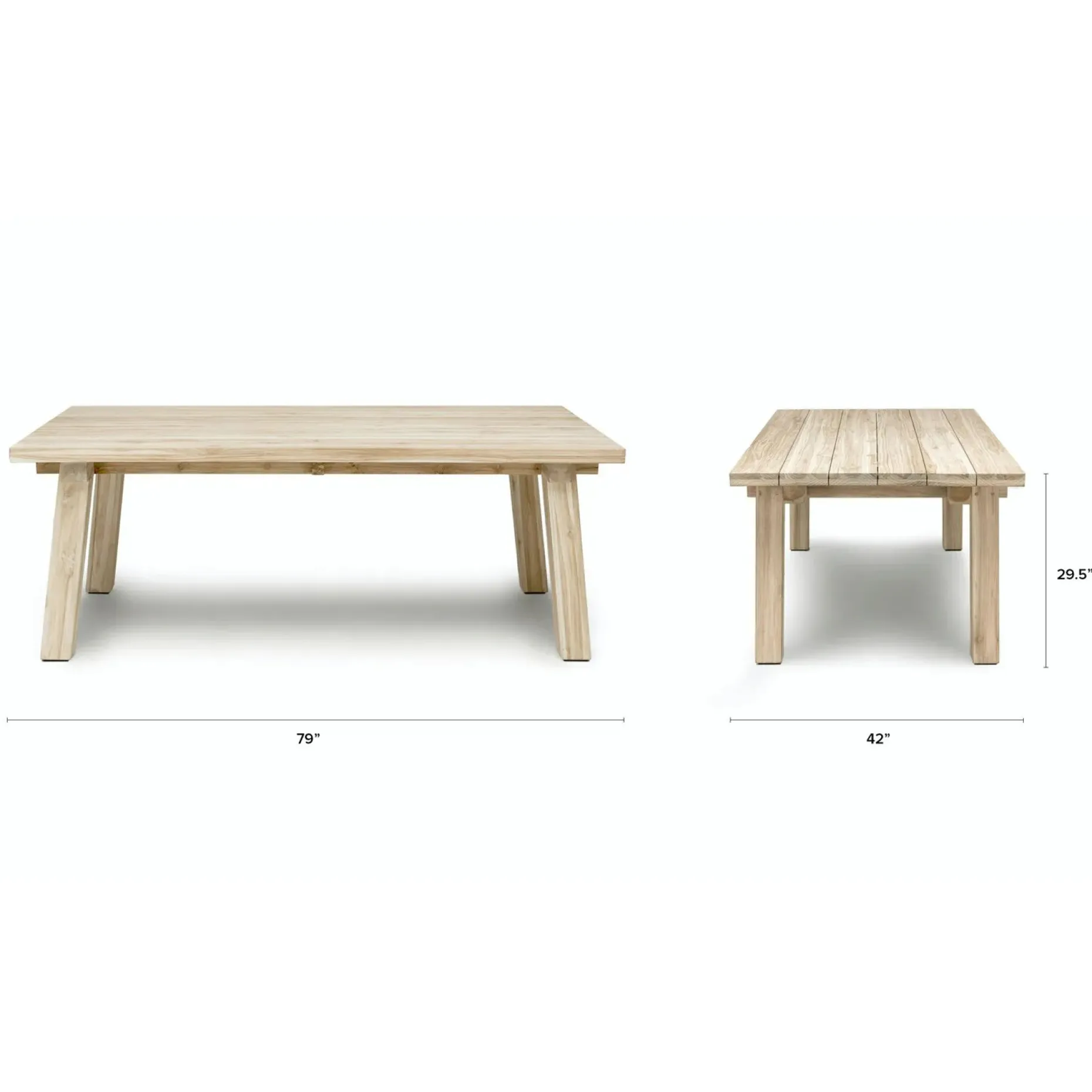 Teaka 79" Outdoor Dining Table - Natural Teak