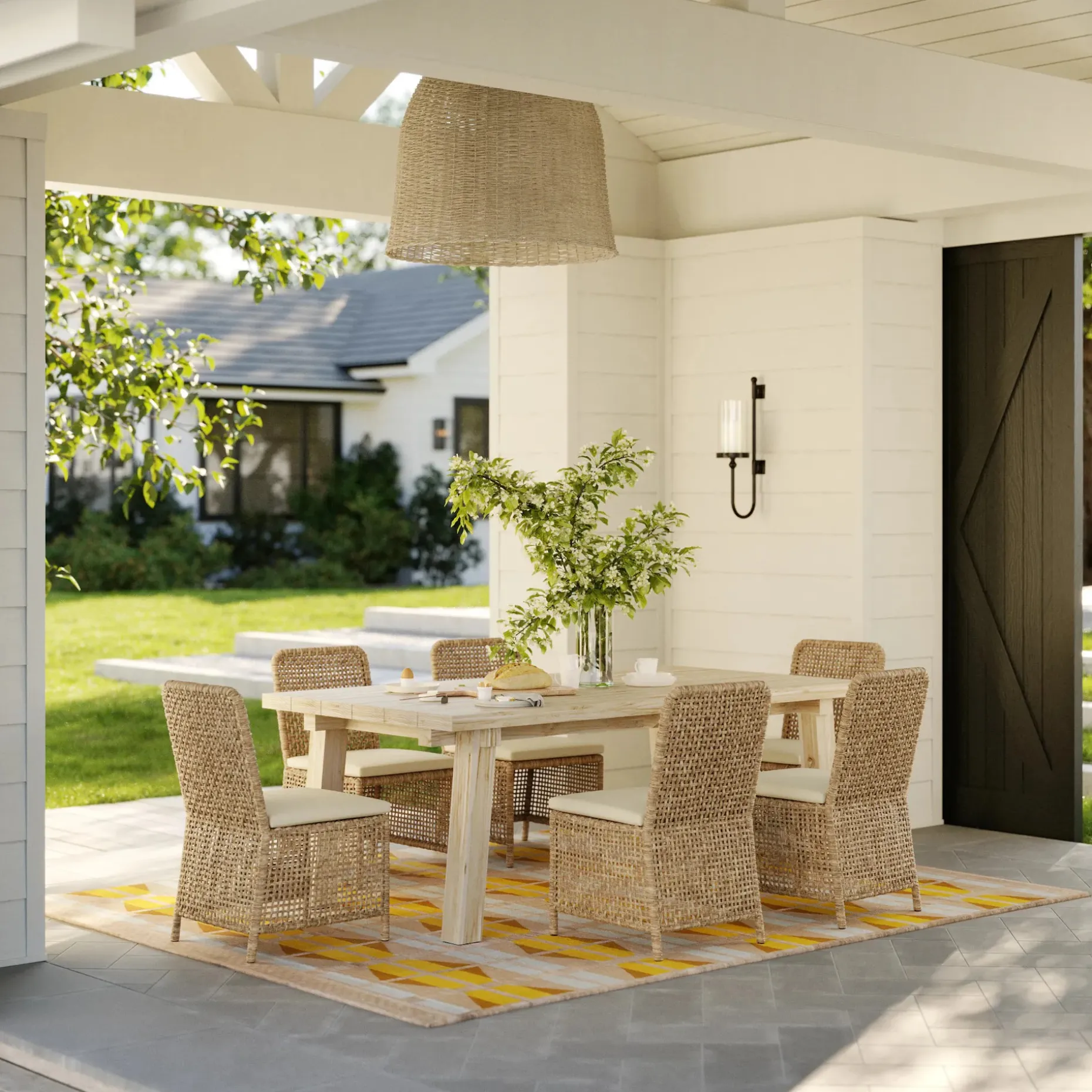 Teaka 79" Outdoor Dining Table - Natural Teak