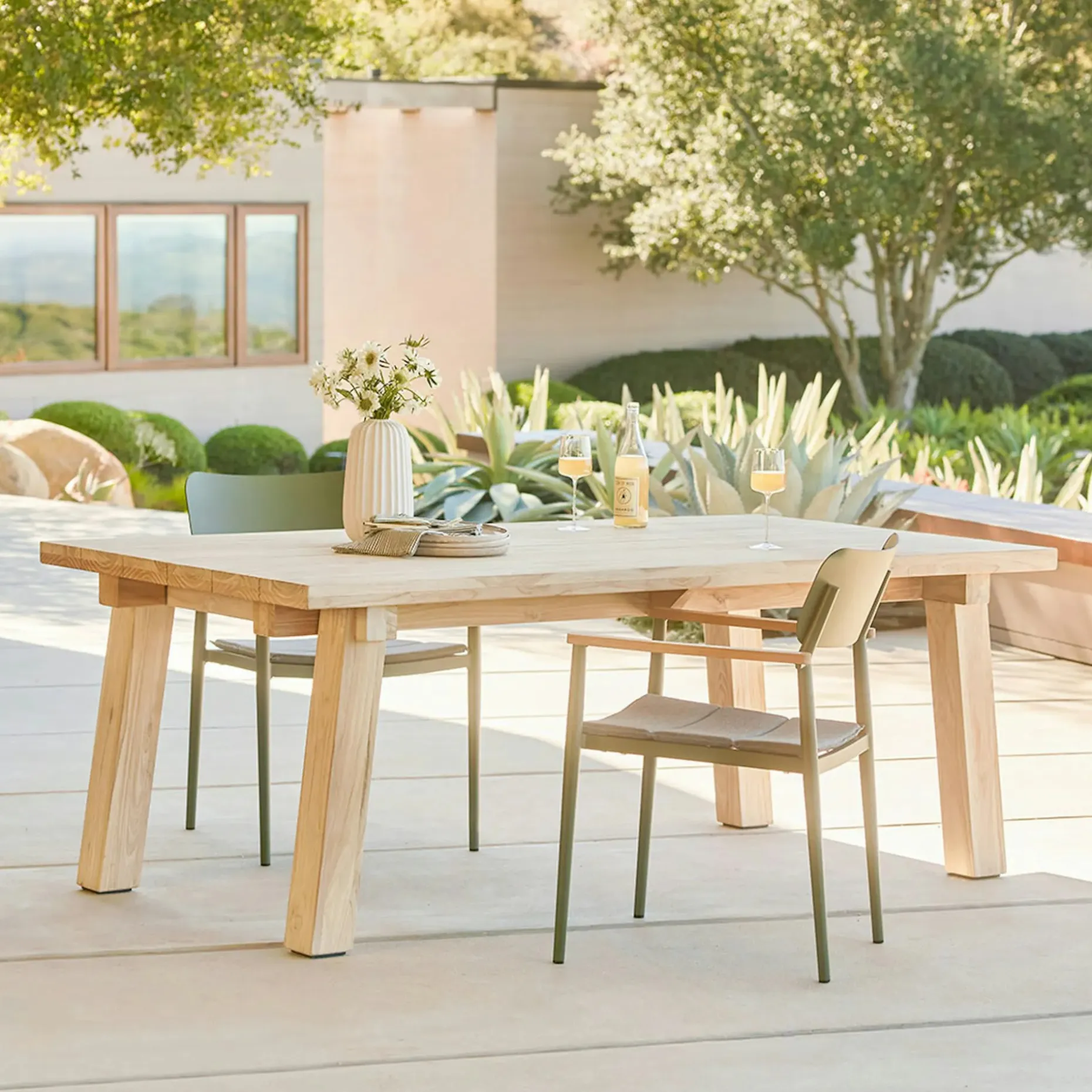 Teaka 79" Outdoor Dining Table - Natural Teak