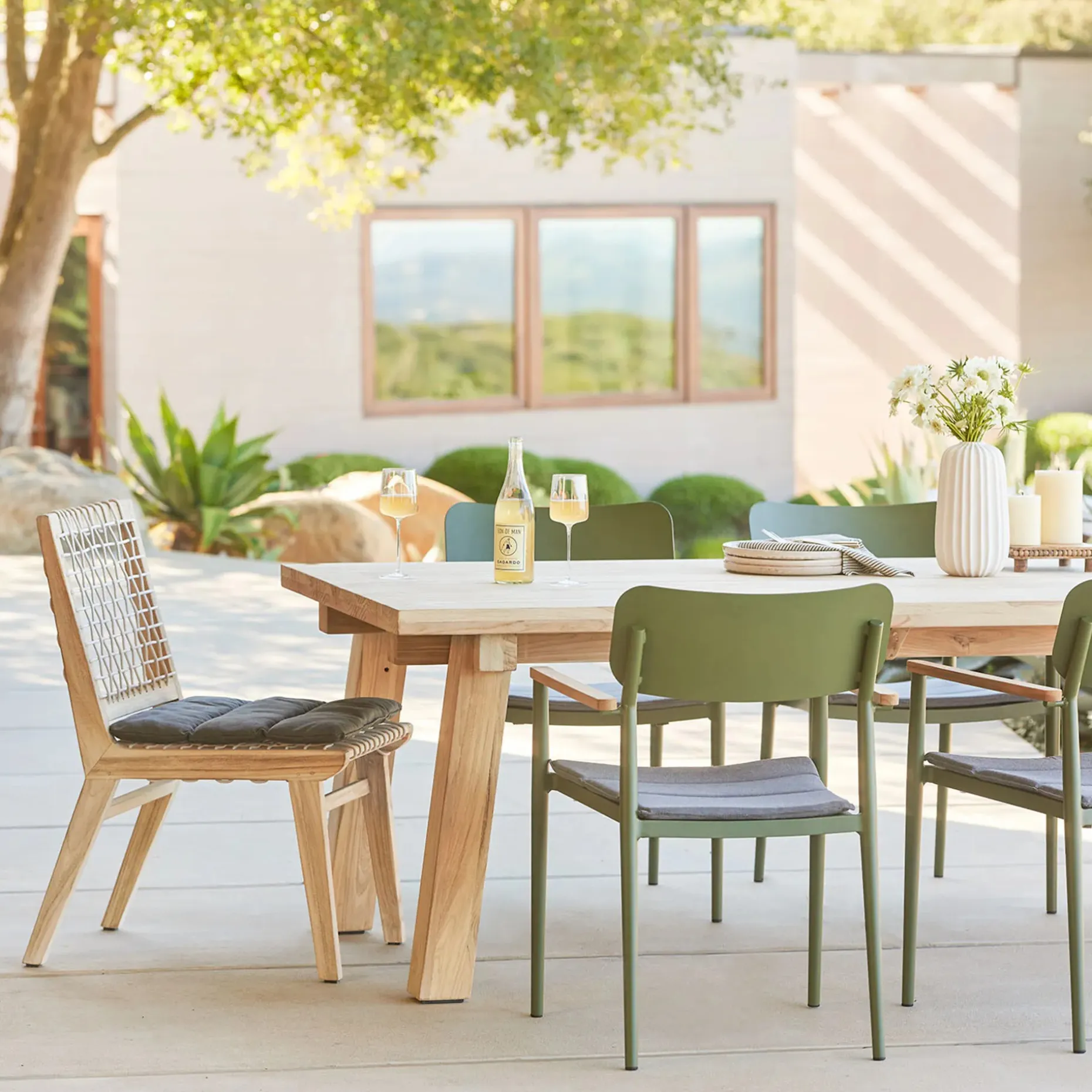 Teaka 102" Outdoor Dining Table - Natural Teak