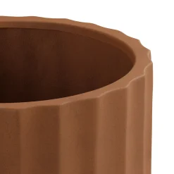 Tera Short Indoor/Outdoor Planter Set - Terracota and Walnut