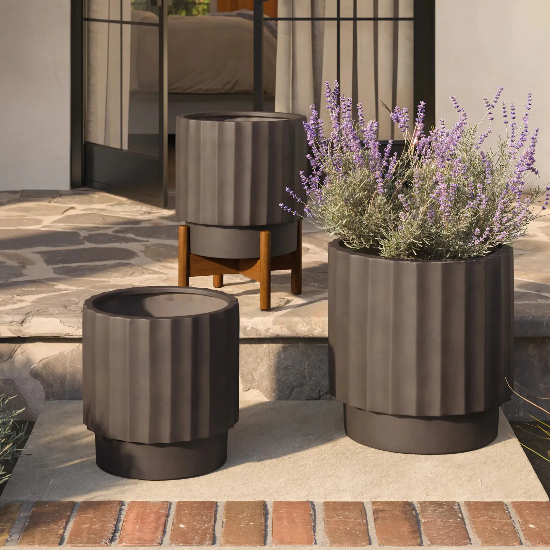 Tera Tall Indoor/Outdoor Planter - Chocolate Brown