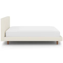 Tessu Full Low Profile Upholstered Bed - Ivory Wool Bouclé