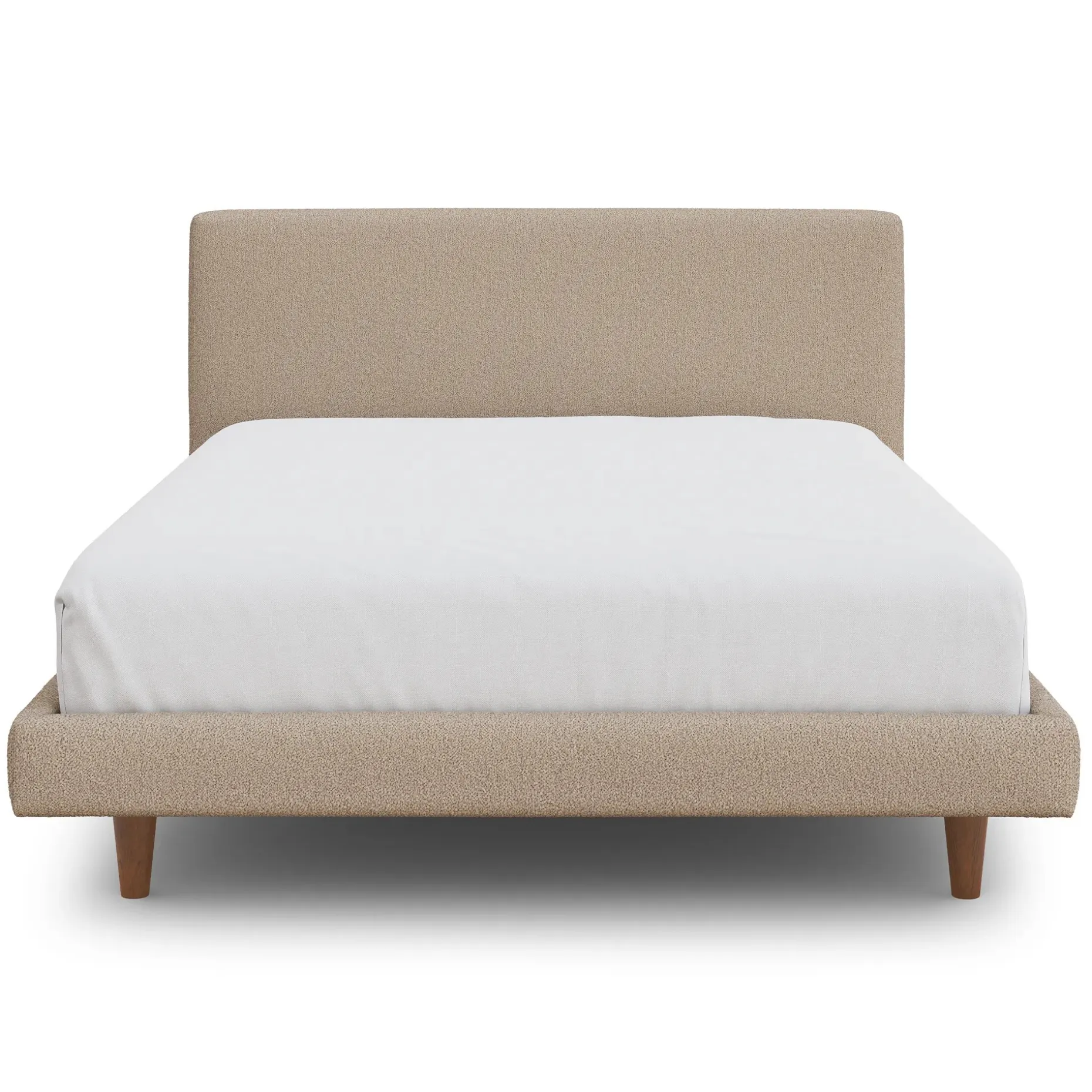 Tessu Full Low Profile Upholstered Bed - Sandstone Wool Bouclé