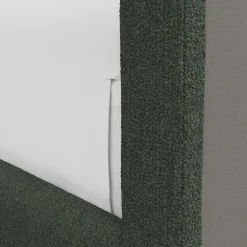 Tessu Full Low Profile Upholstered Bed - Green Wool Bouclé