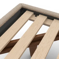 Tessu King Low Profile Upholstered Bed - Sandstone Wool Bouclé