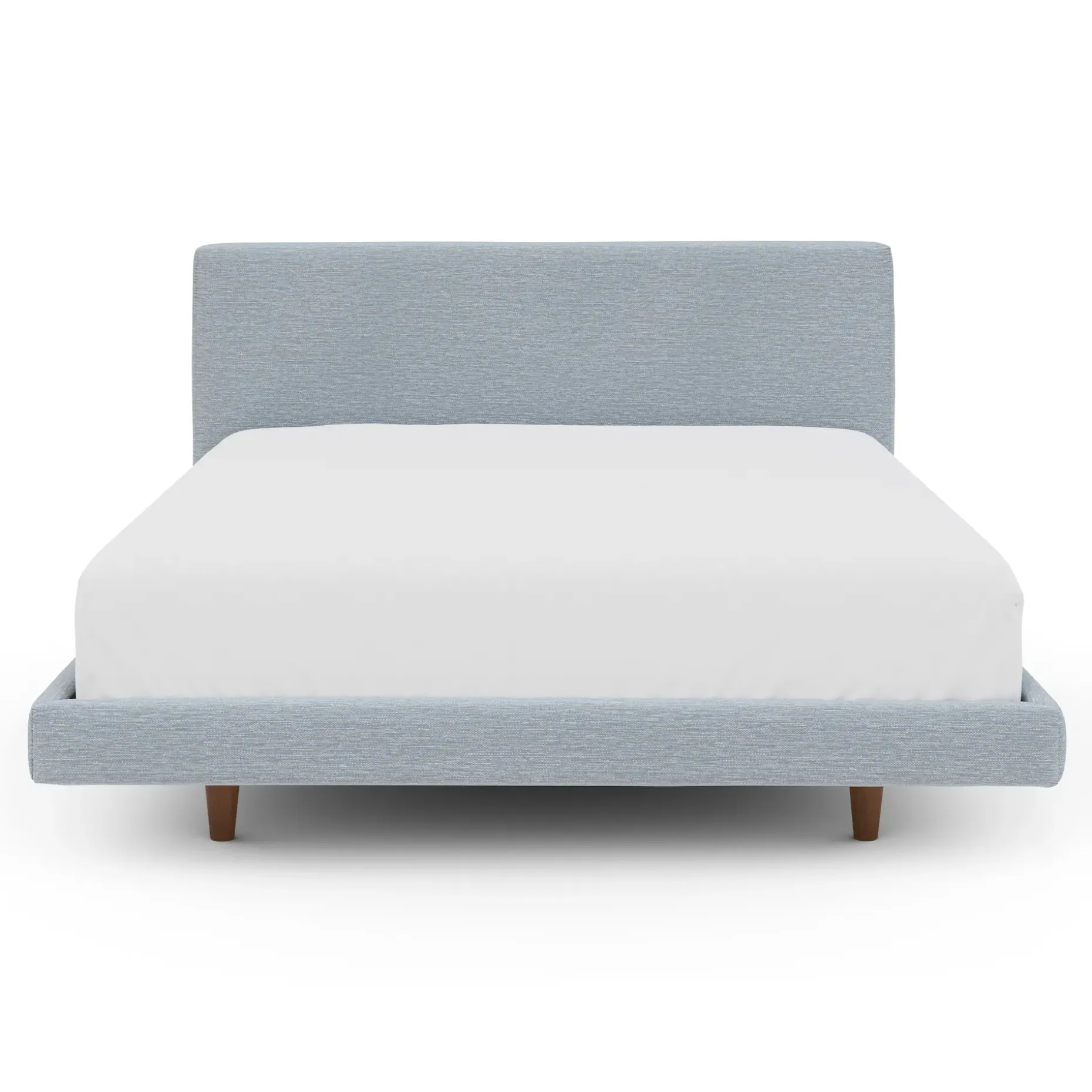 Tessu Queen Low Profile Upholstered Bed - Silver Light Blue