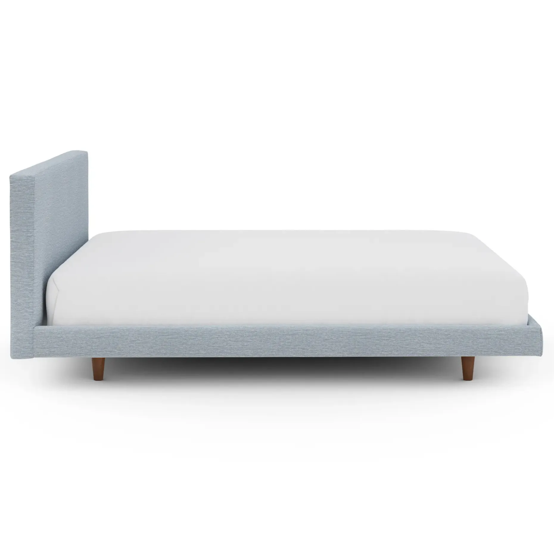 Tessu Queen Low Profile Upholstered Bed - Silver Light Blue