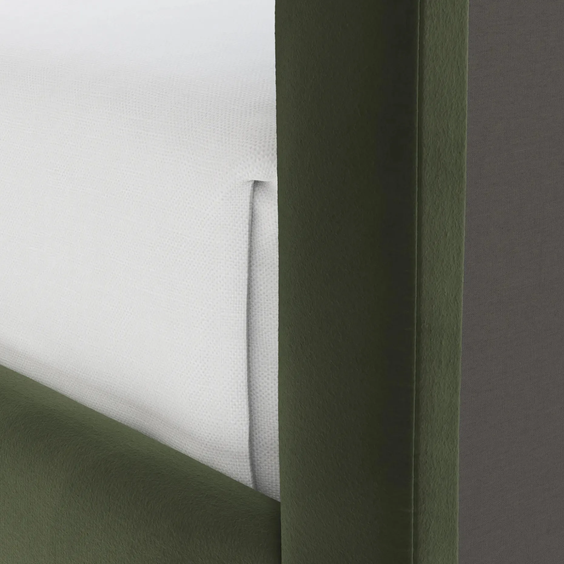 Tessu Queen Low Profile Velvet Bed - Hale Fir Green