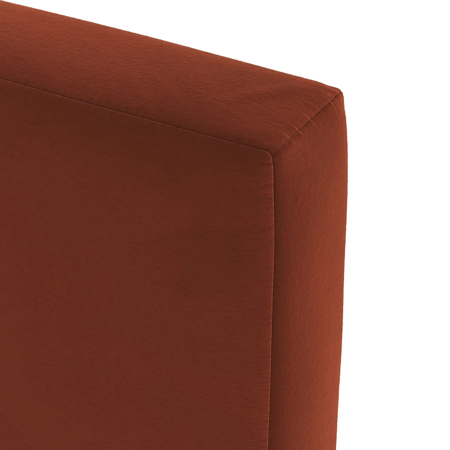 Tessu Queen Low Profile Velvet Bed - Hale Rust