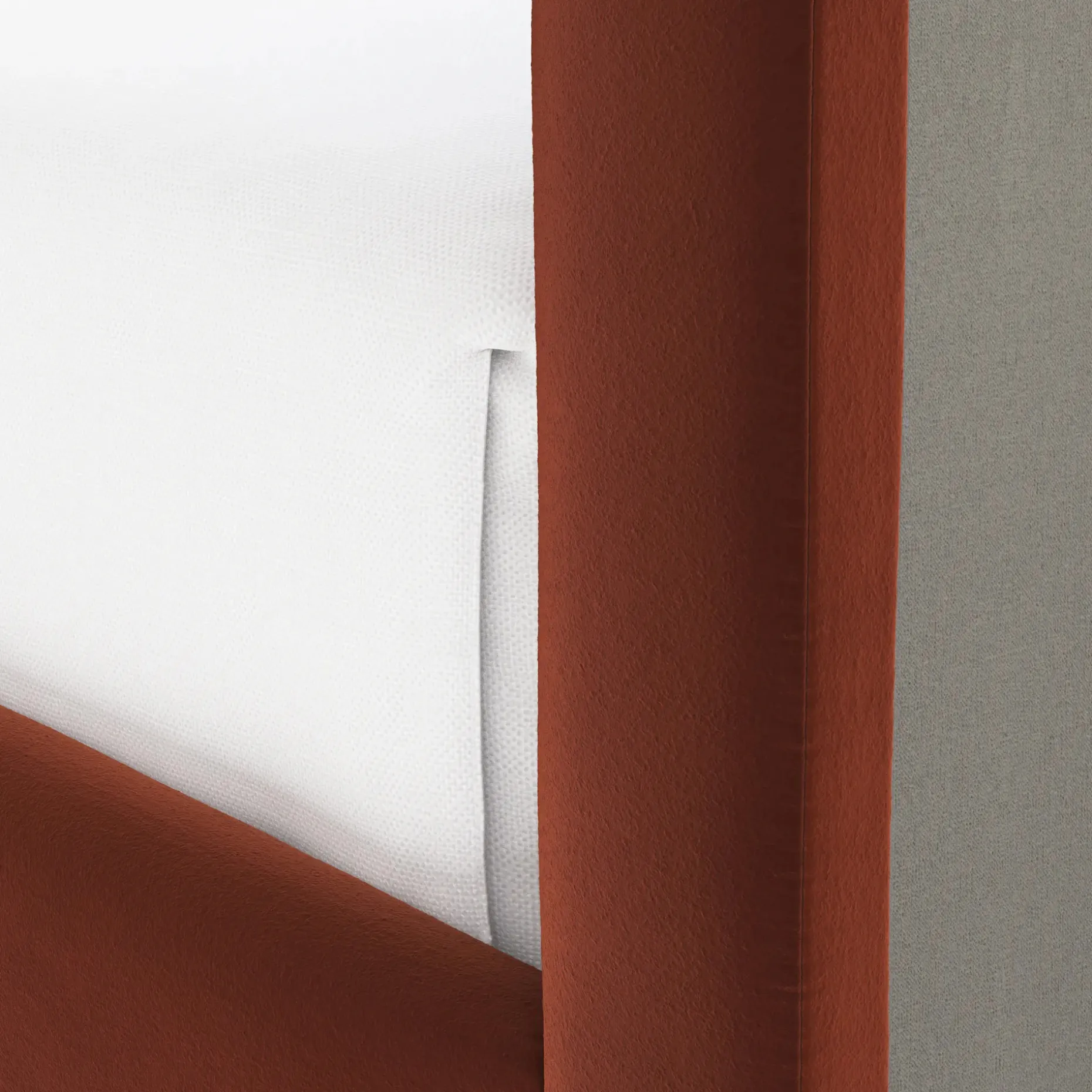Tessu Queen Low Profile Velvet Bed - Hale Rust