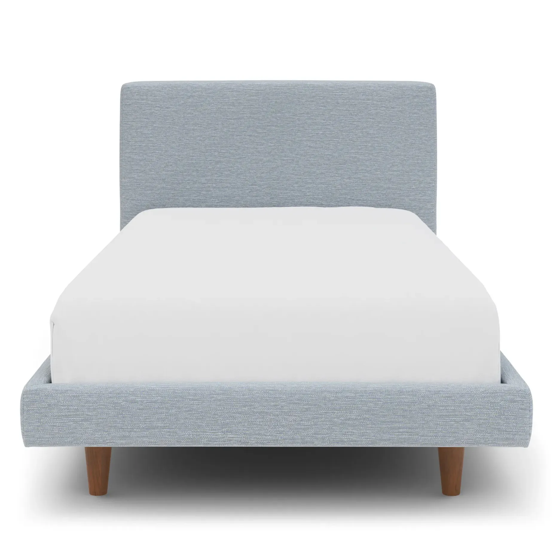 Tessu Twin Low Profile Upholstered Bed - Silver Light Blue