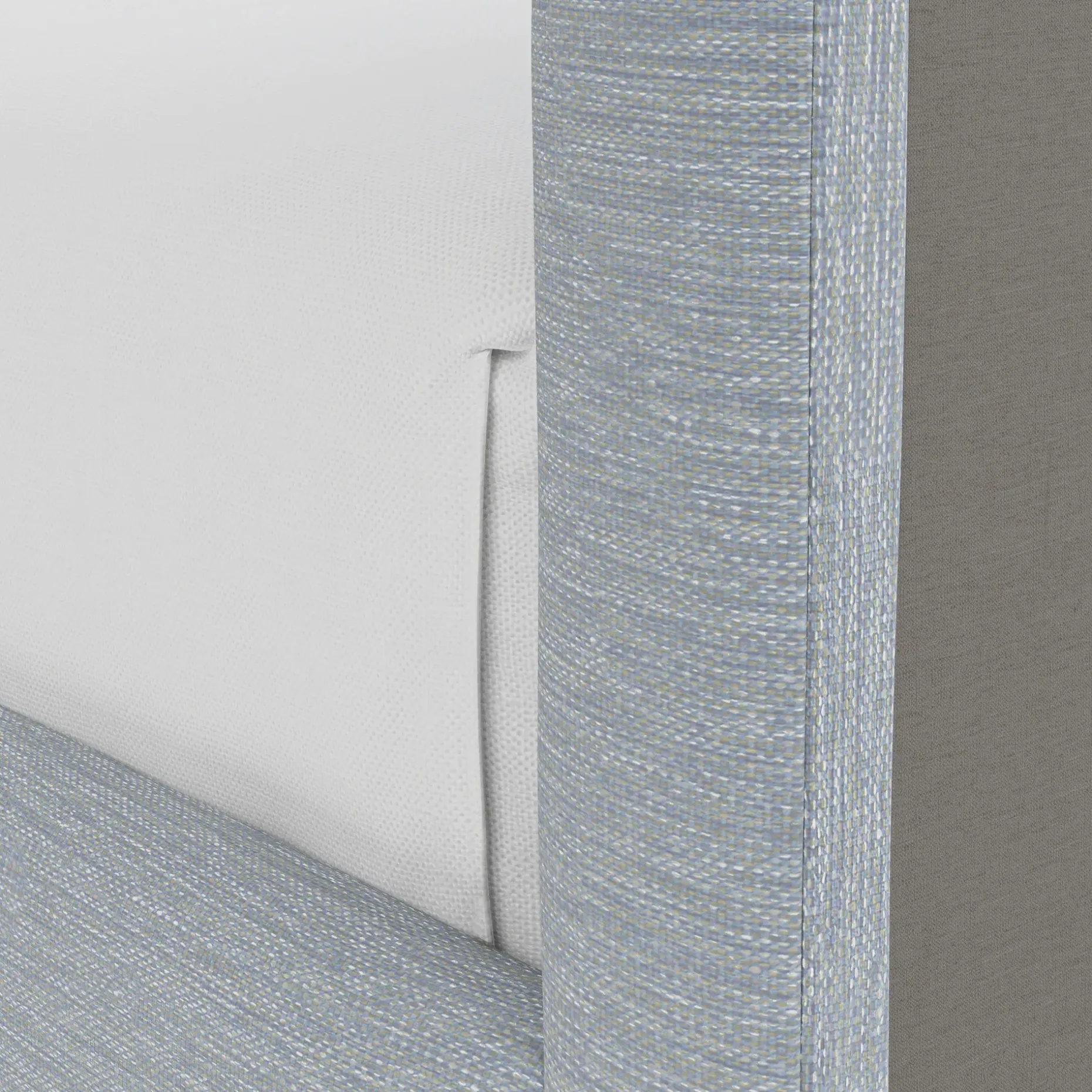 Tessu Twin Low Profile Upholstered Bed - Silver Light Blue