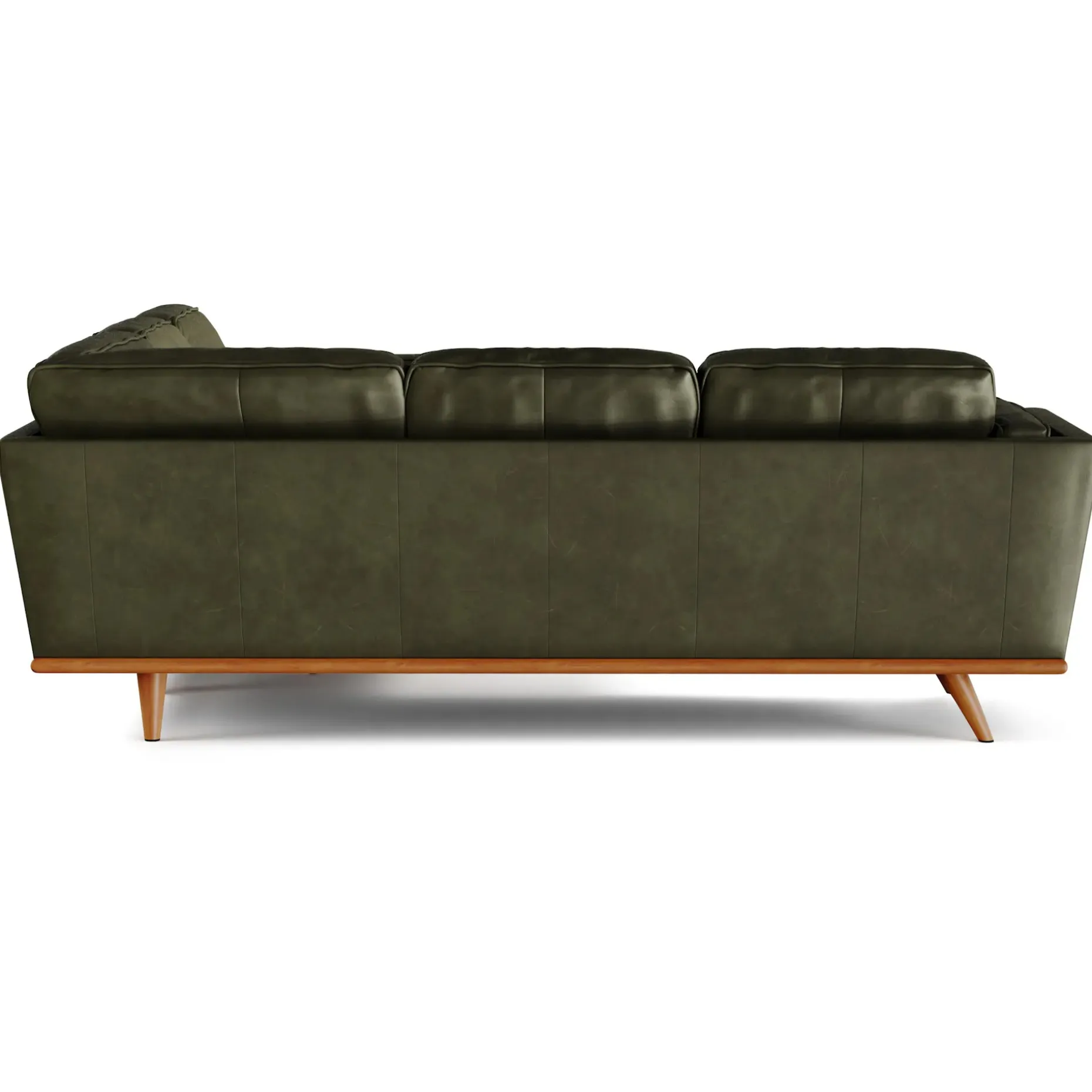 Timber 93" Leather Corner Sectional - Charme Green