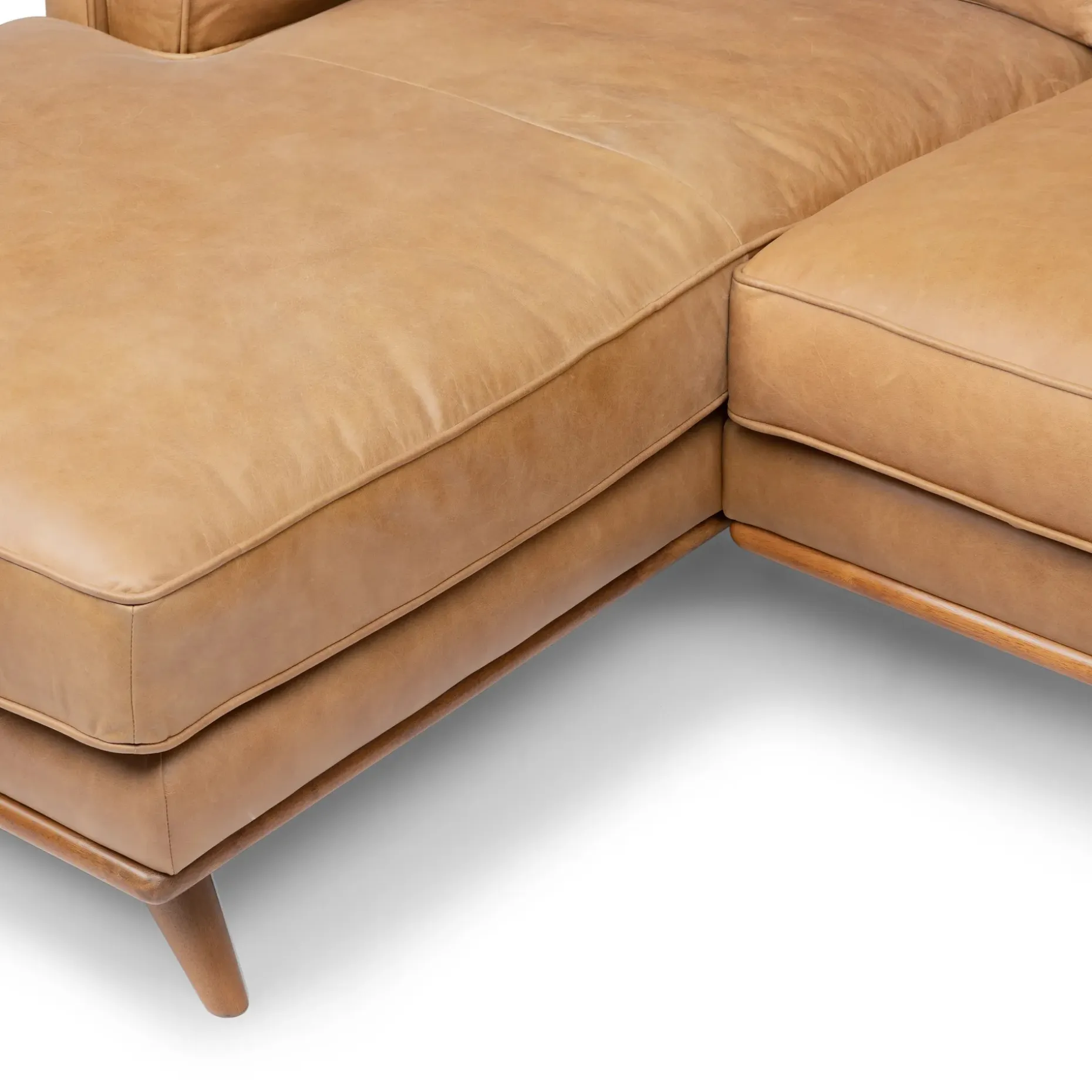 Timber 93" Leather Left Sectional - Charme Tan