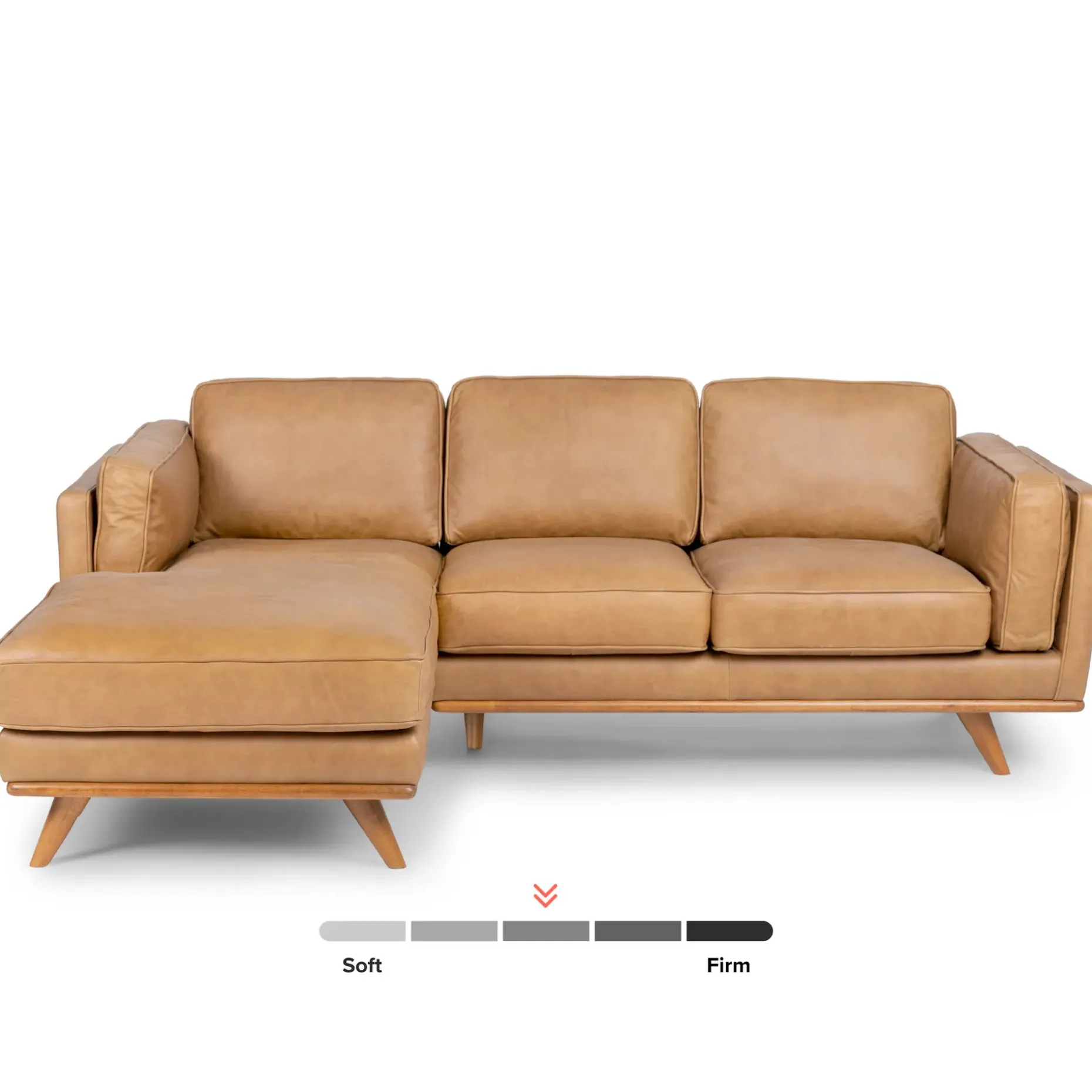 Timber 93" Leather Left Sectional - Charme Tan