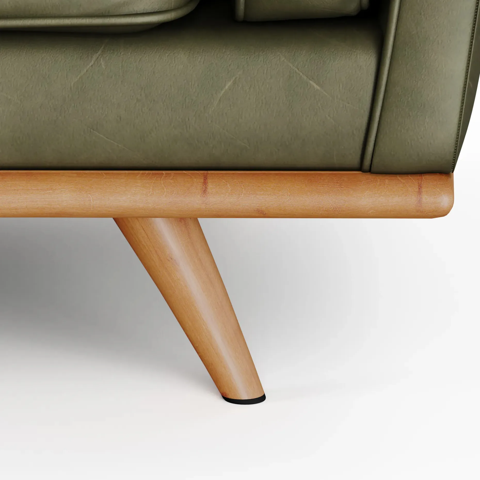 Timber 93" Leather Left Sectional - Charme Green