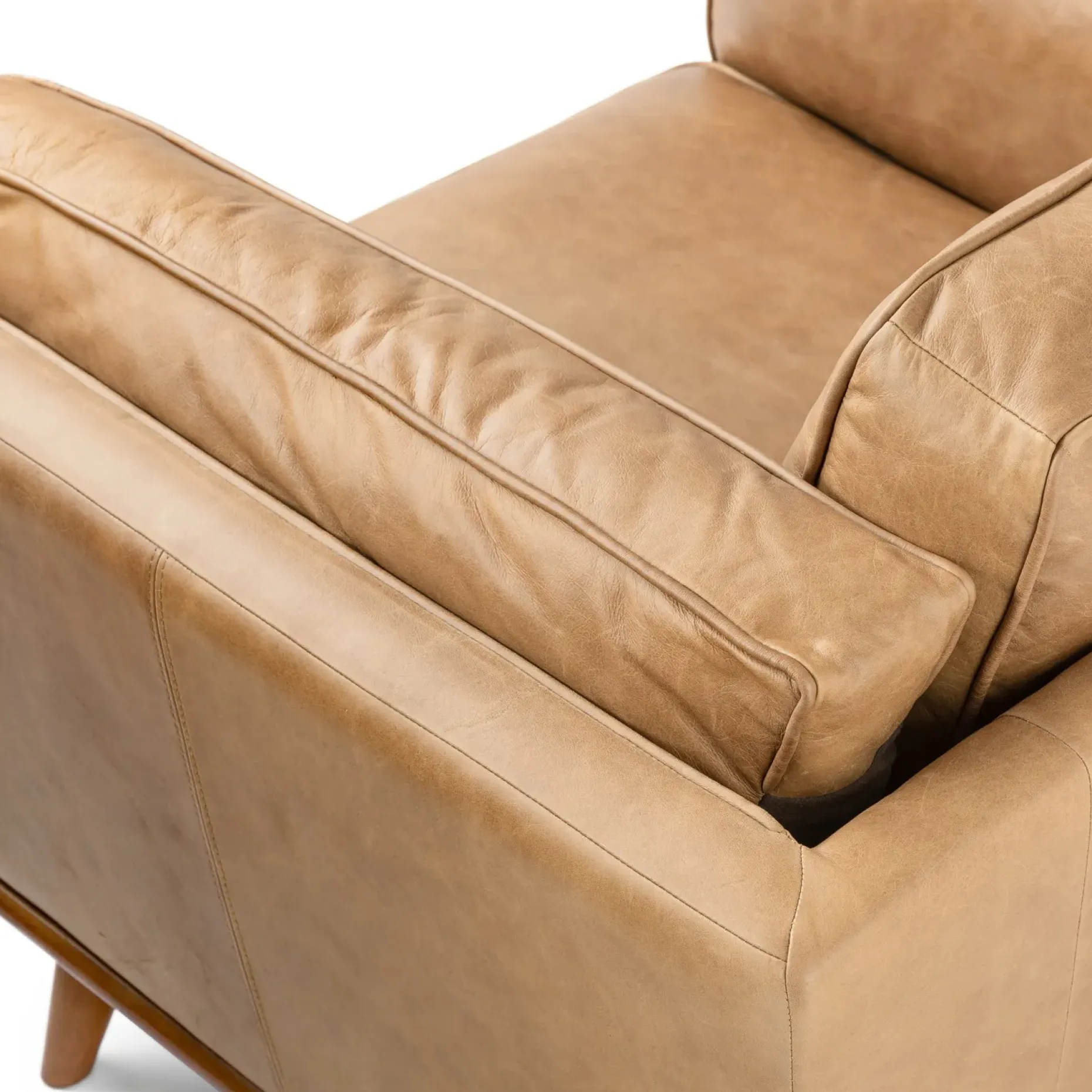 Timber 41" Leather Lounge Chair - Charme Tan