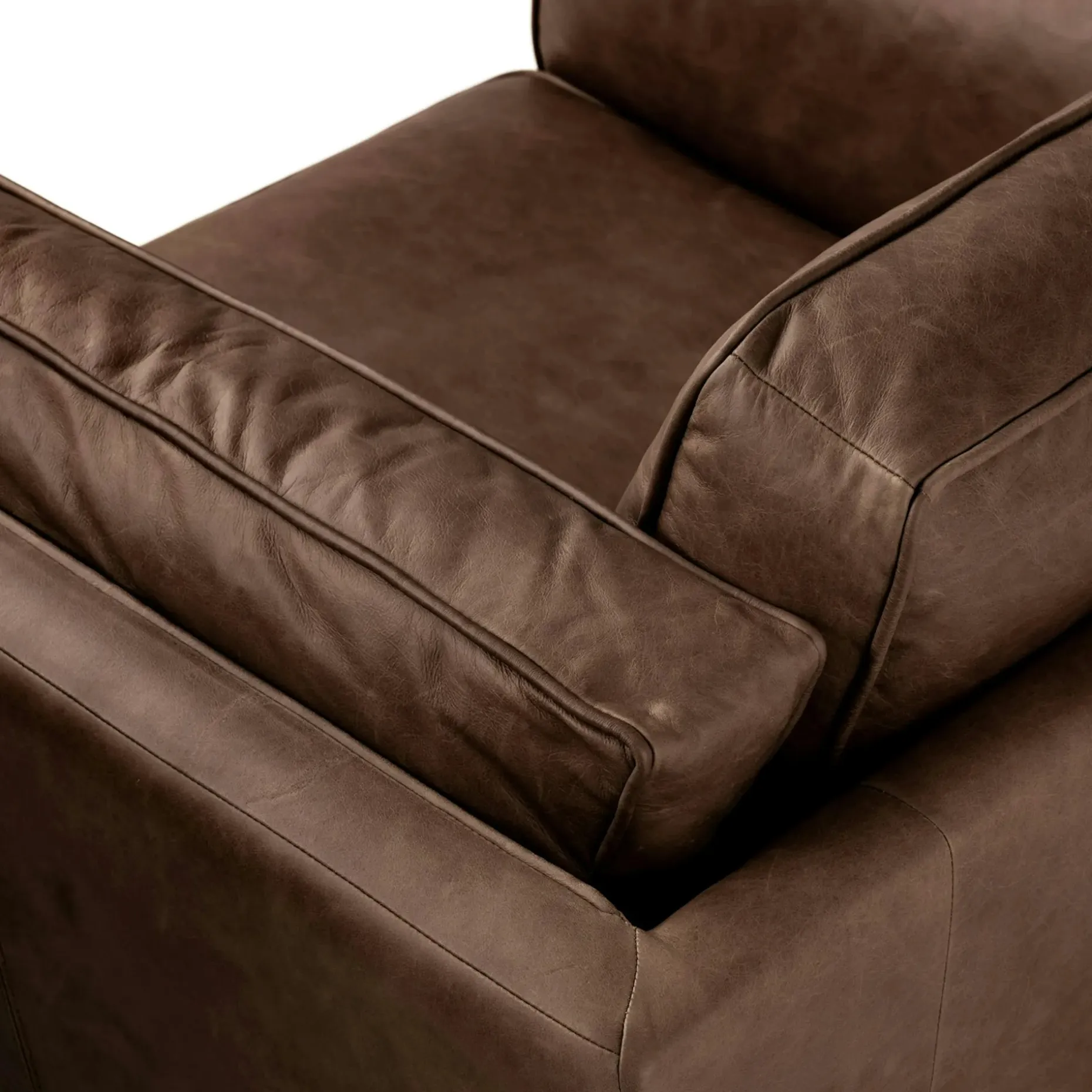 Timber 41" Leather Lounge Chair - Charme Chocolat