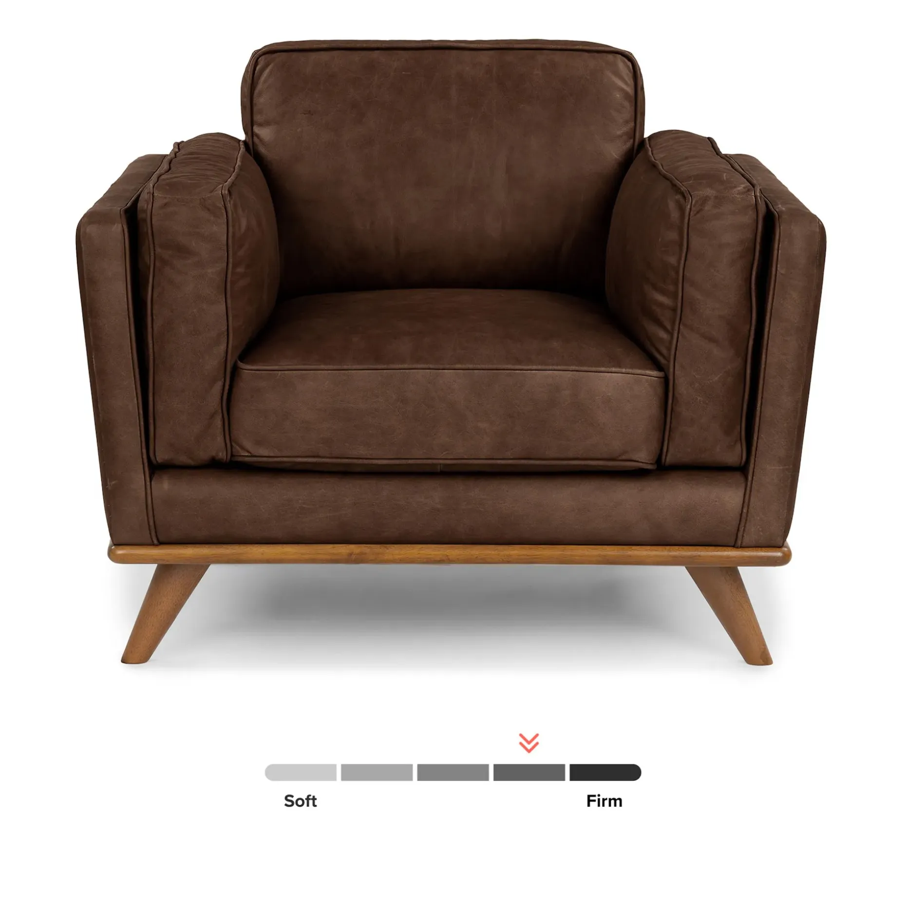Timber 41" Leather Lounge Chair - Charme Chocolat