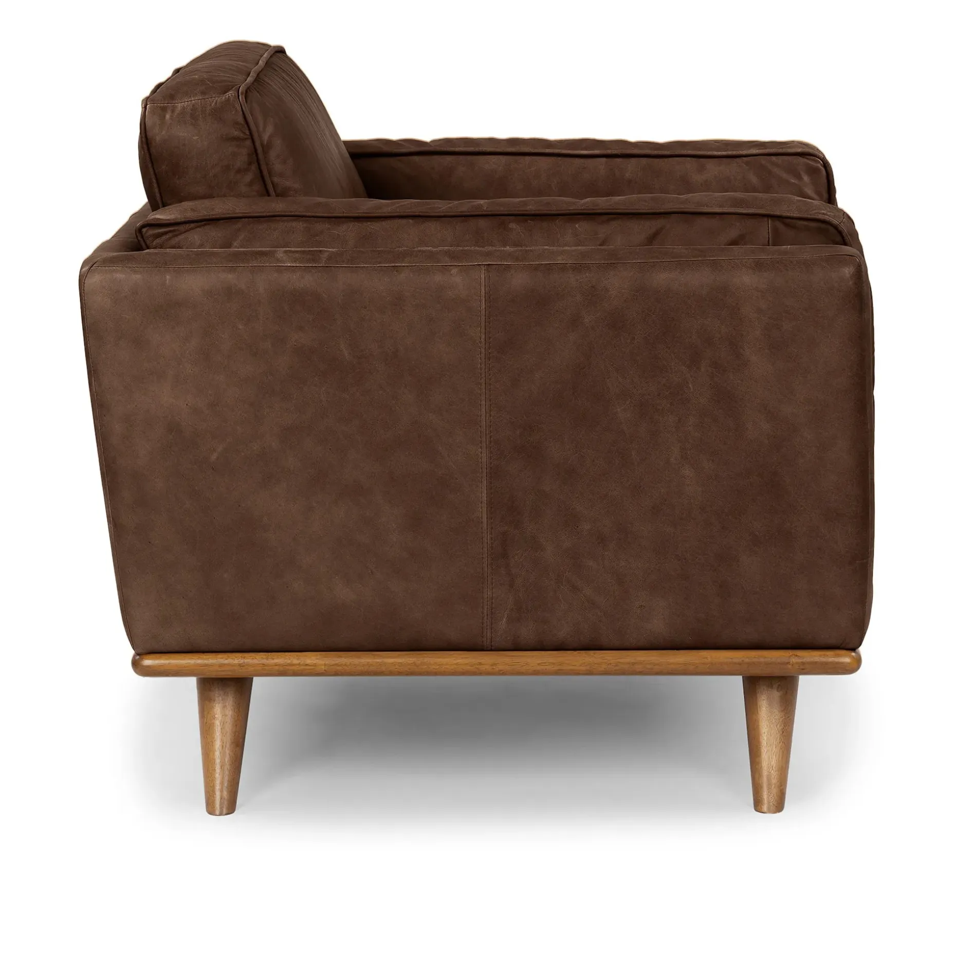 Timber 41" Leather Lounge Chair - Charme Chocolat