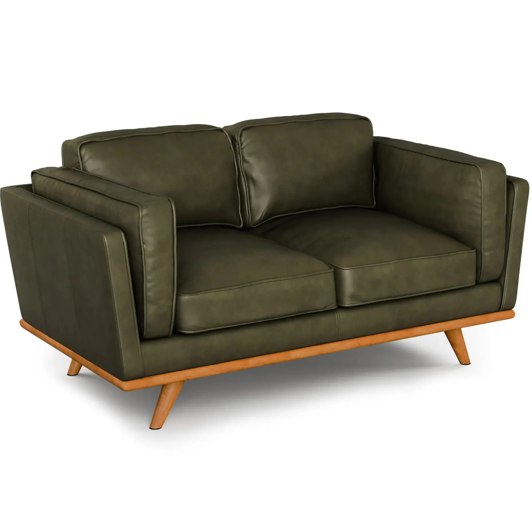 Timber 66.5" Leather Loveseat - Charme Green