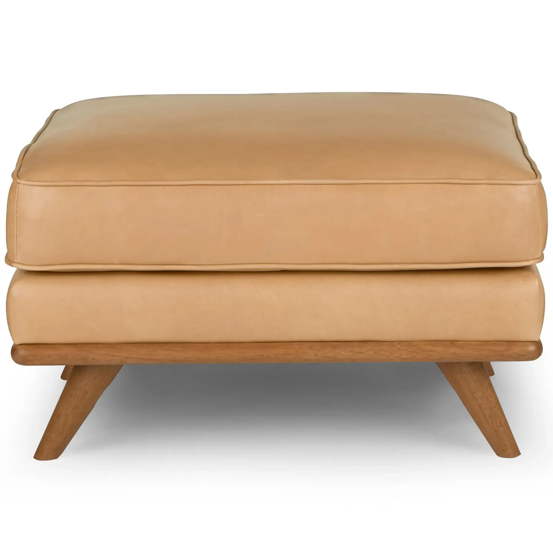 Timber 31" Leather Ottoman - Charme Tan