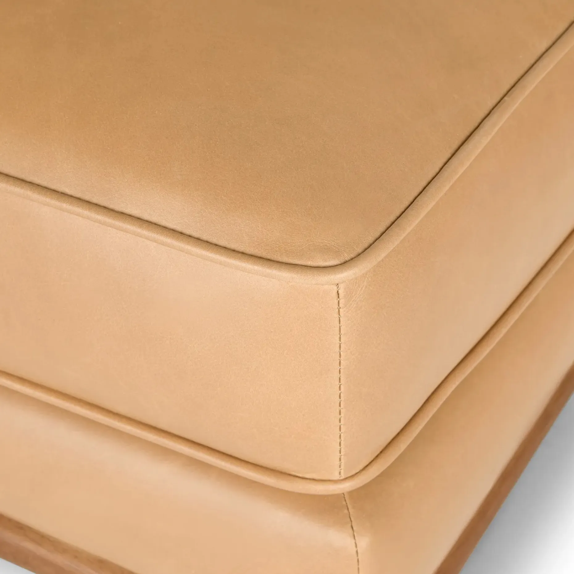 Timber 31" Leather Ottoman - Charme Tan